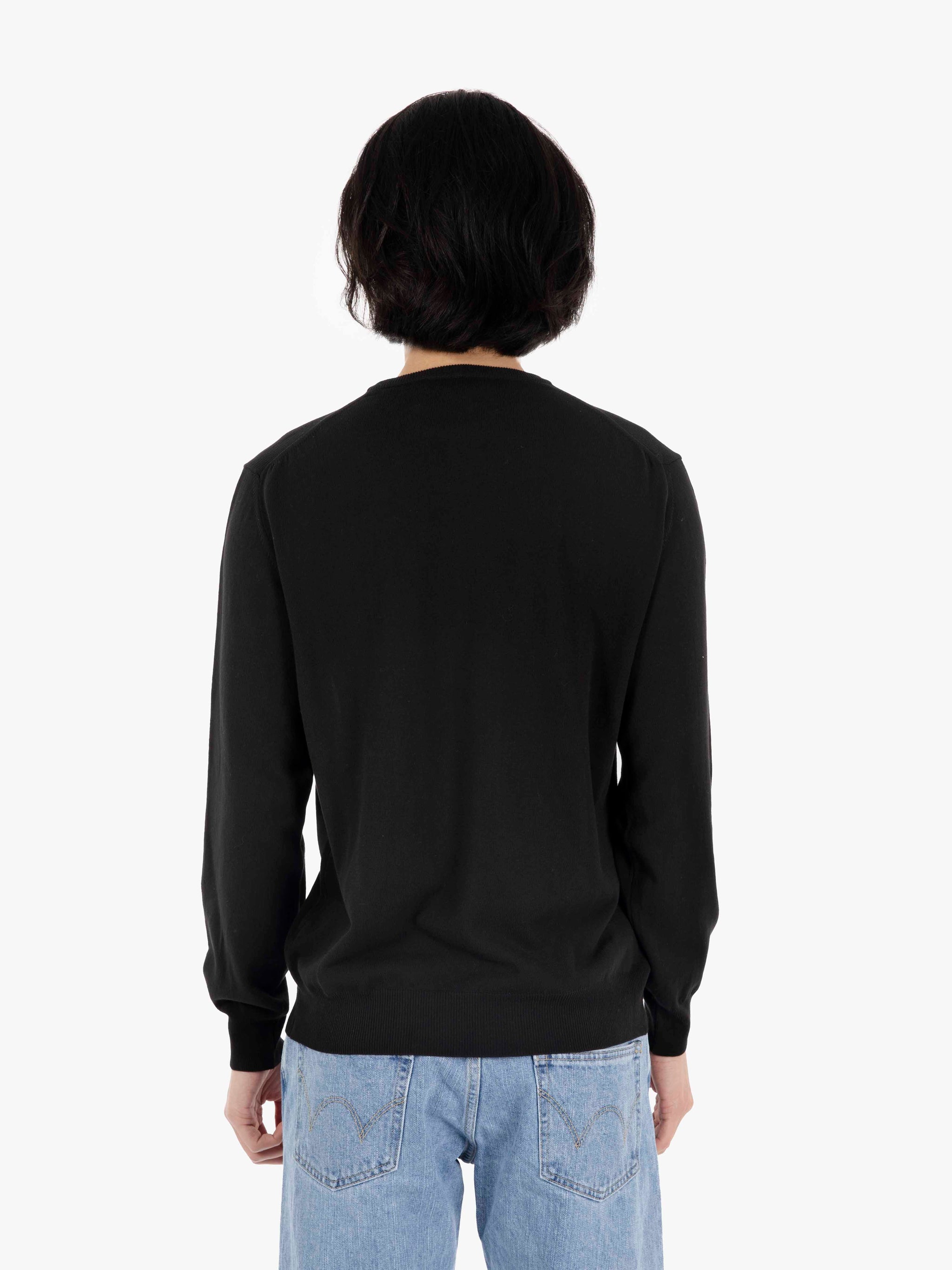 Maglione girocollo in cotone nero