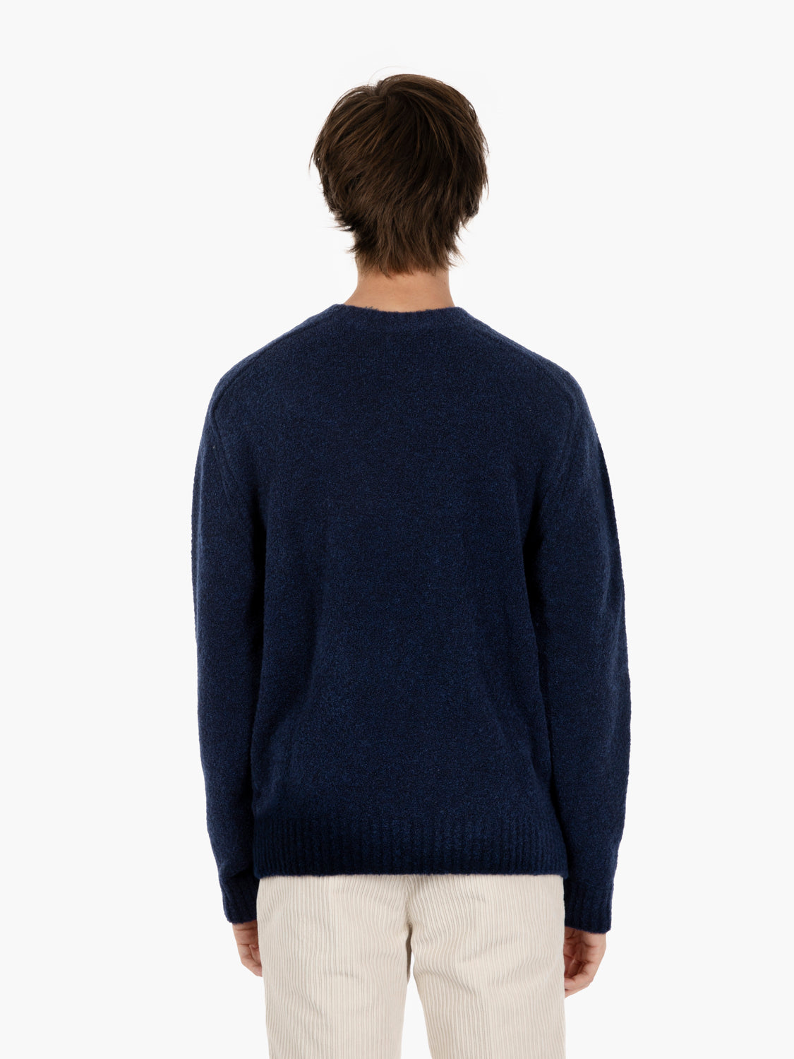Maglione girocollo in misto lana navy