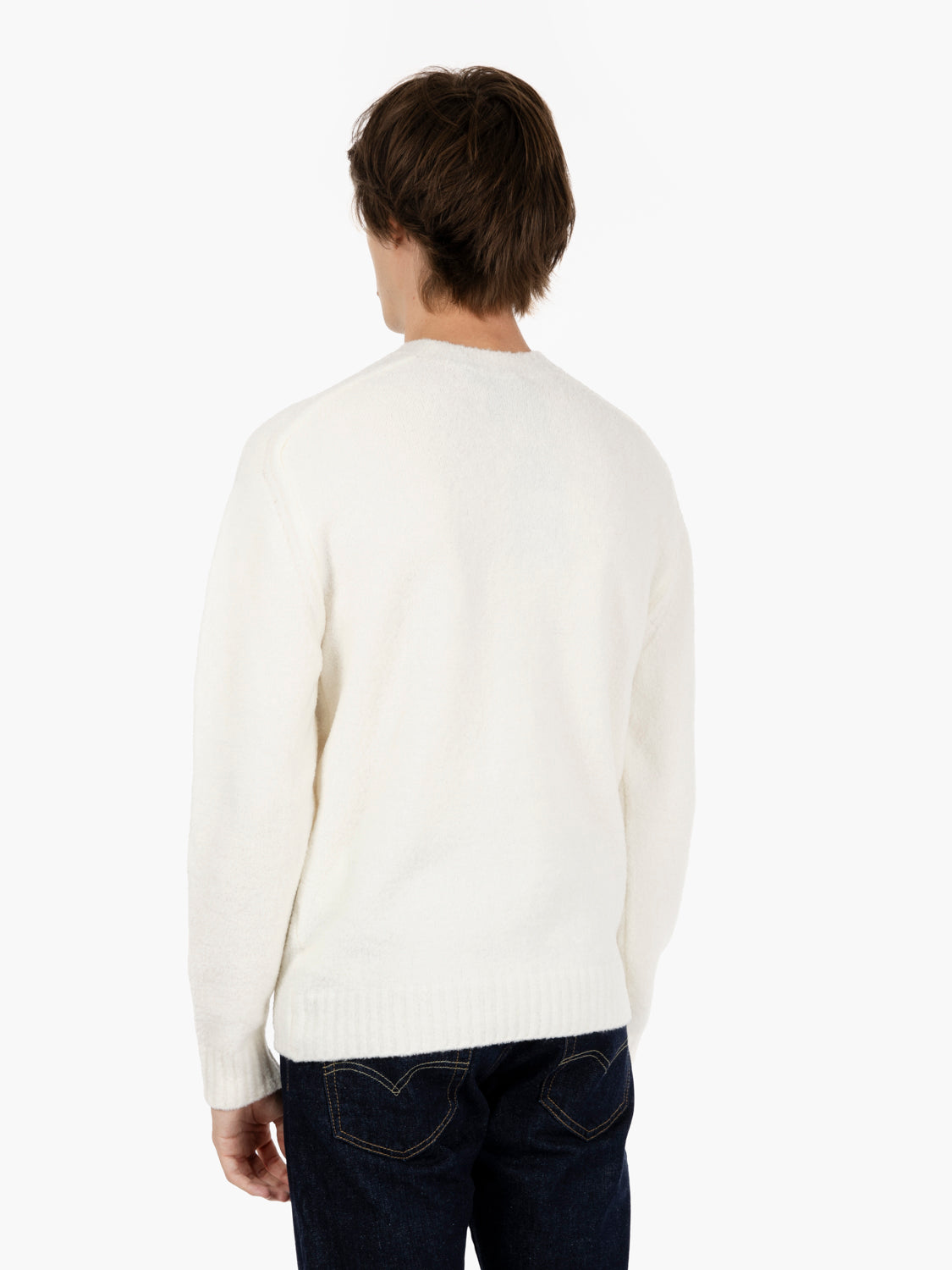 Maglione girocollo in misto lana panna