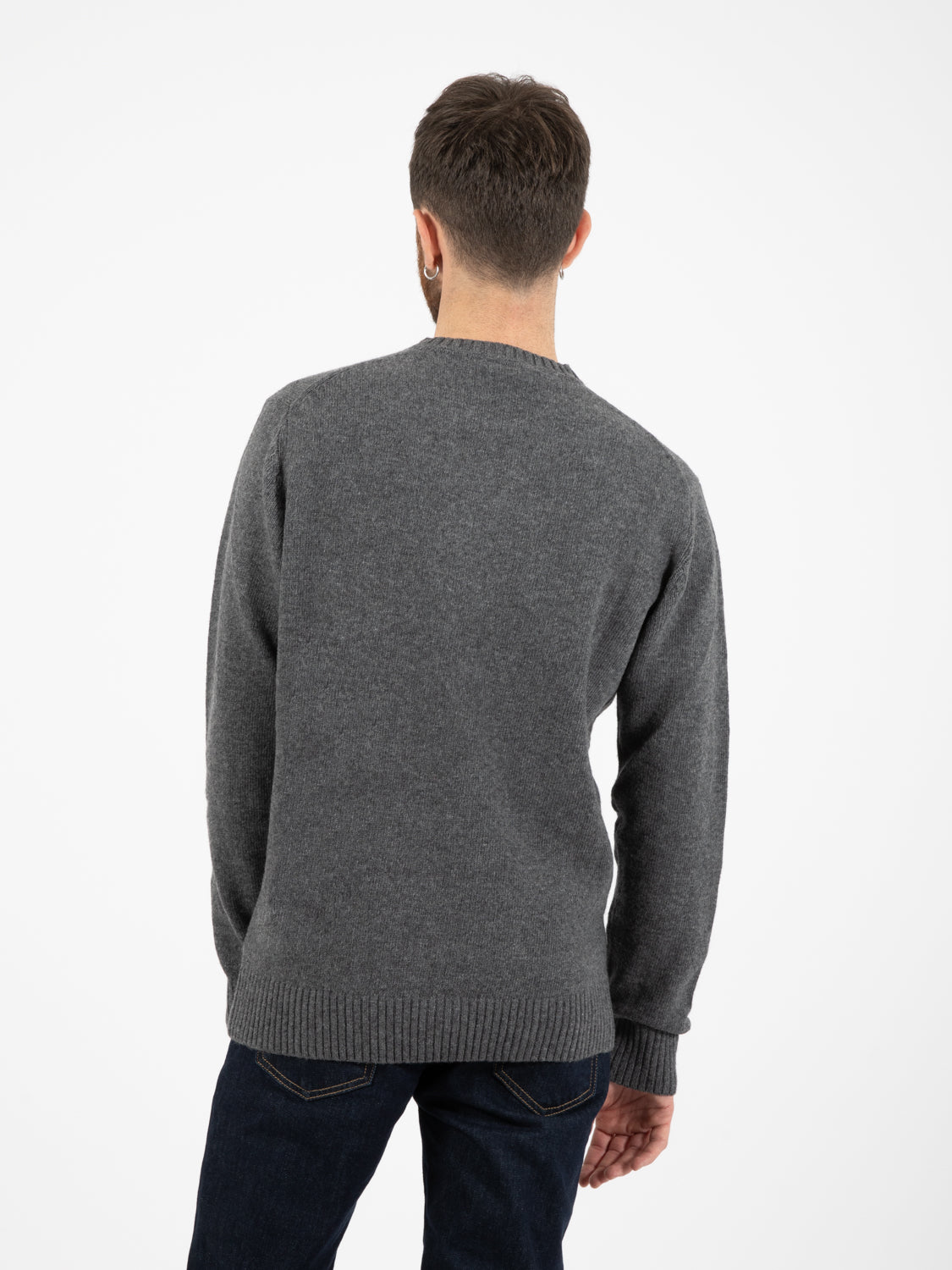 Maglione girocollo Lambswool grigio cenere