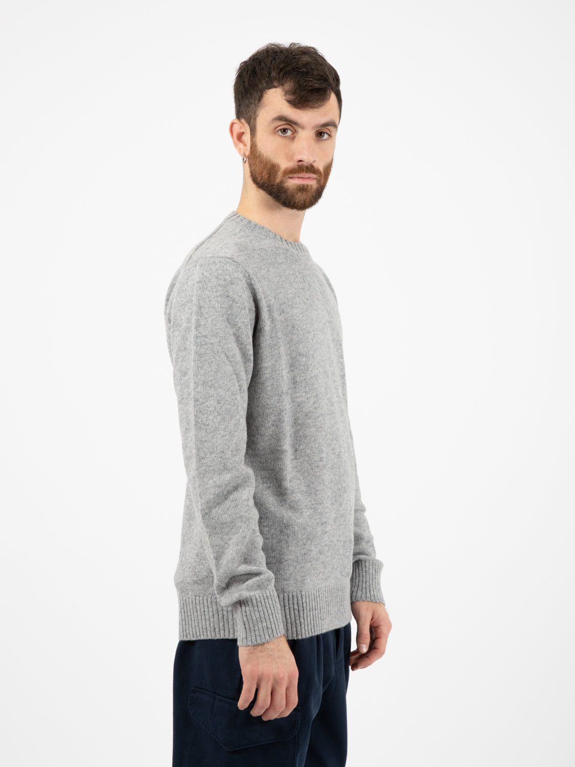 Maglione girocollo Lambswool grigio