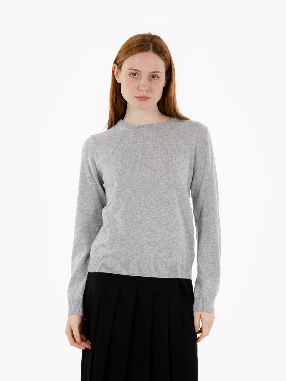 Grey merino crew neck sweater