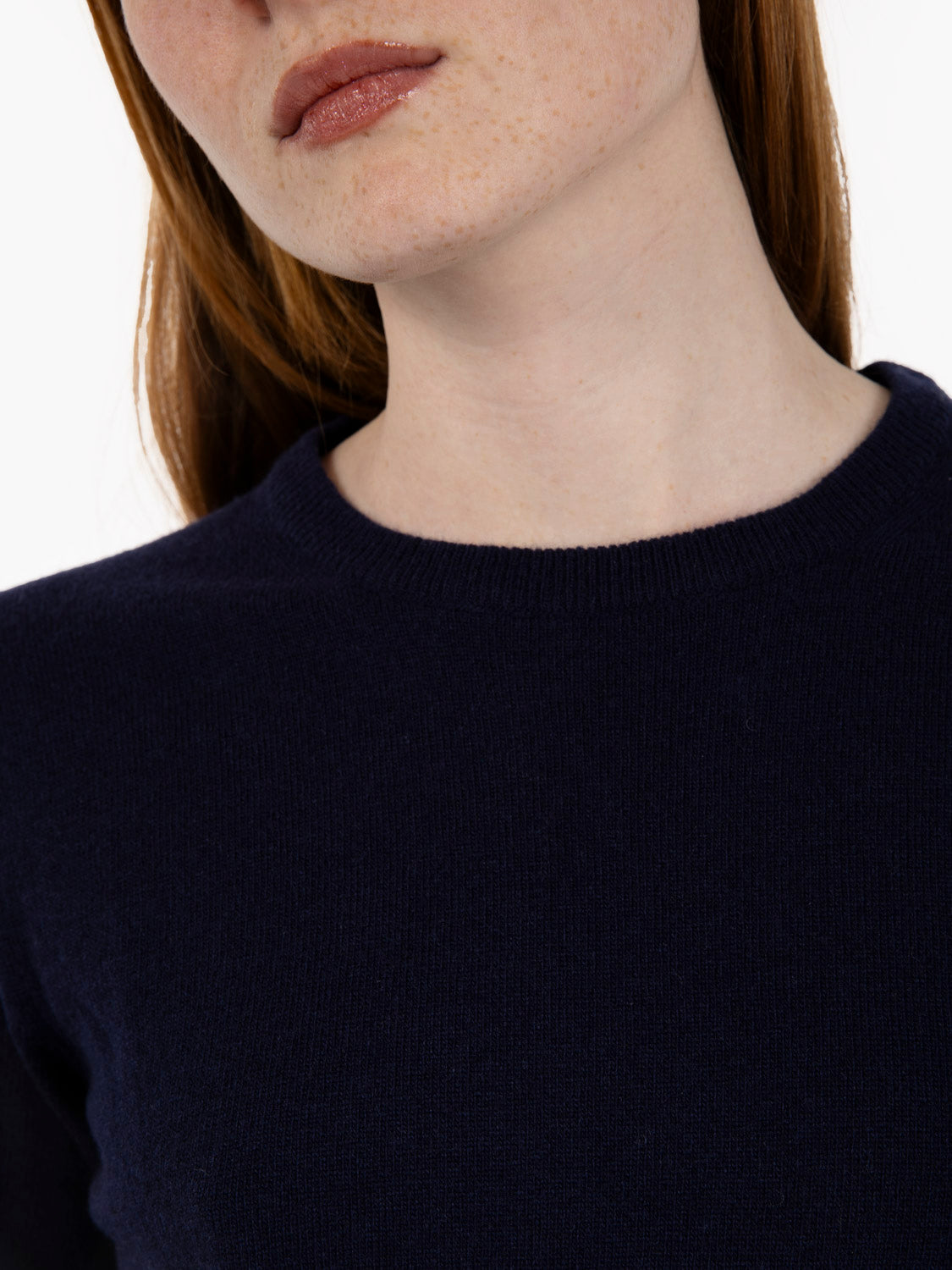Navy merino crew neck sweater