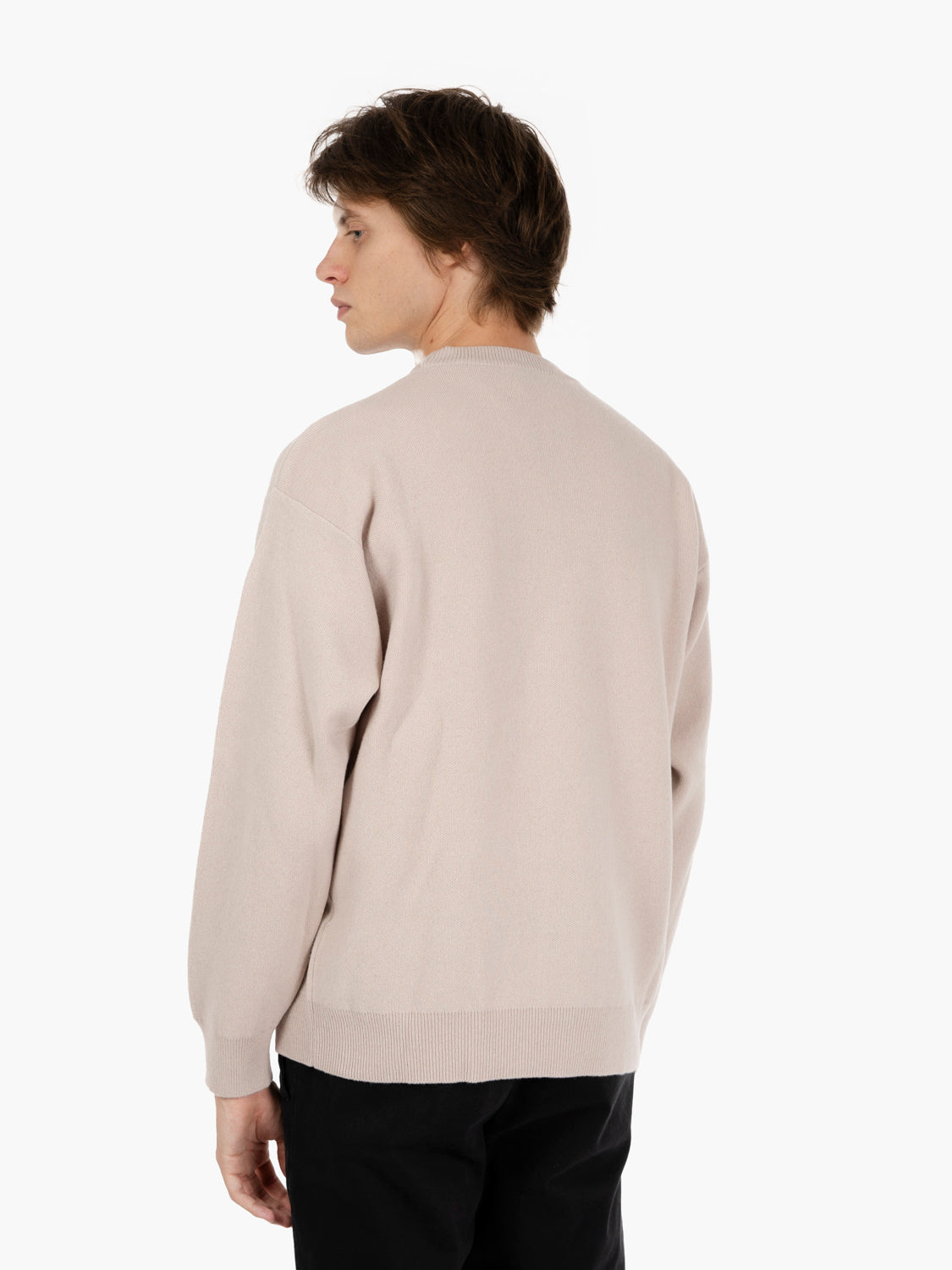 Maglione girocollo punto piquet spago