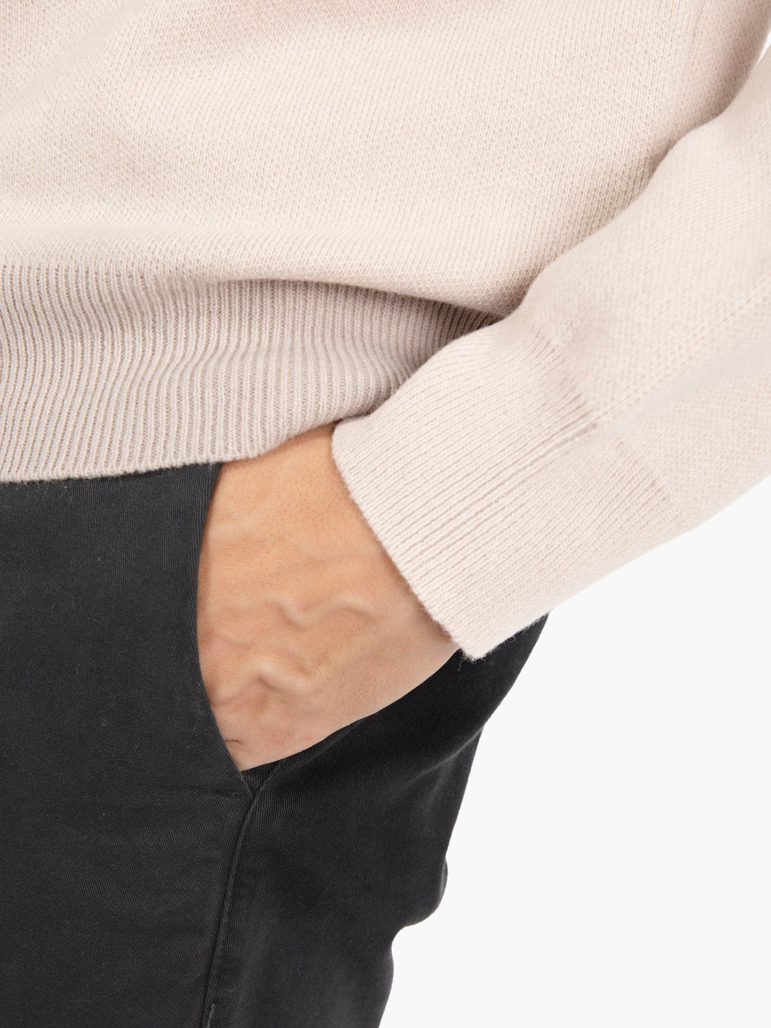Maglione girocollo punto piquet spago