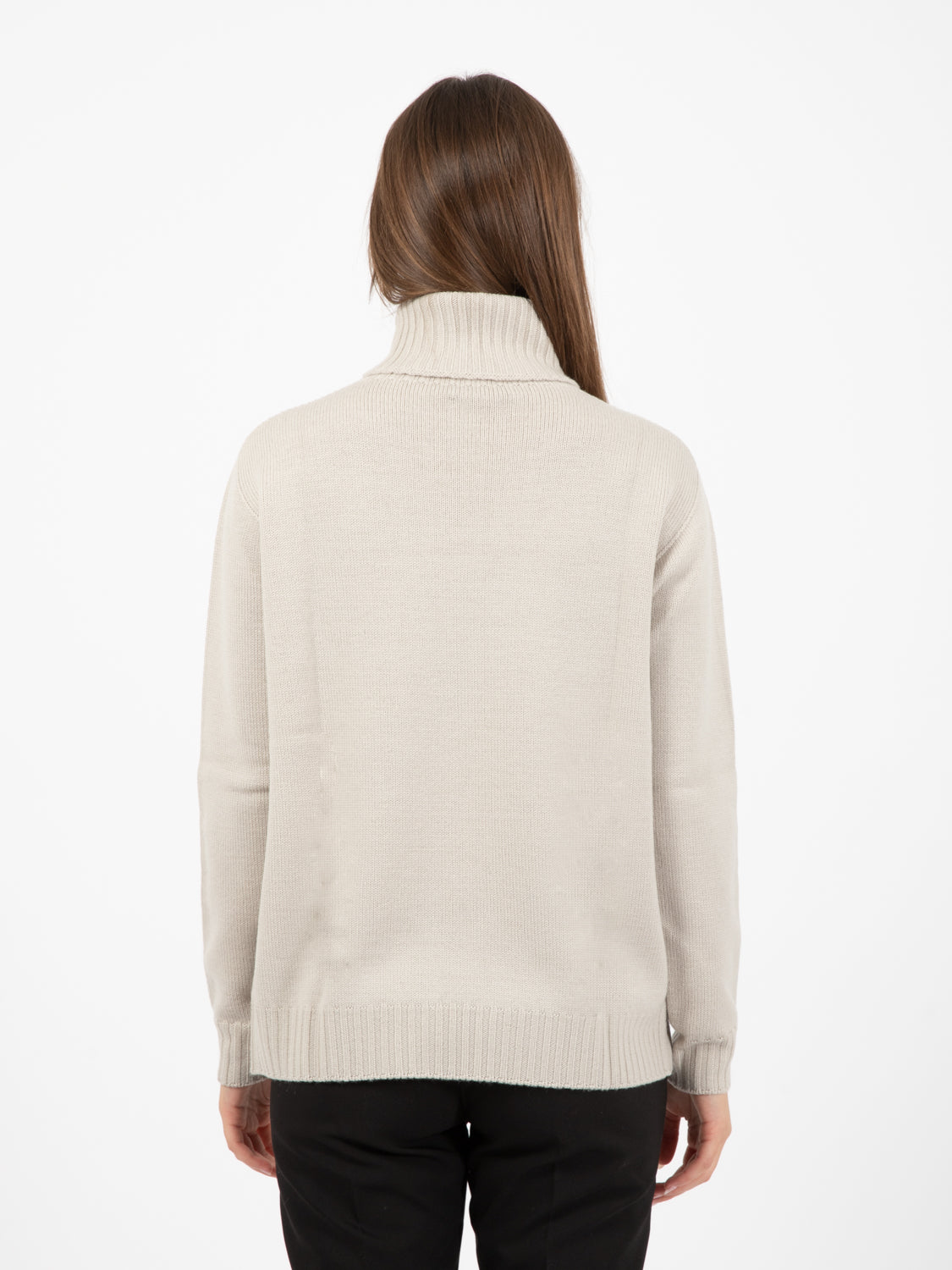 Maglione in lana dolcevita ecrù