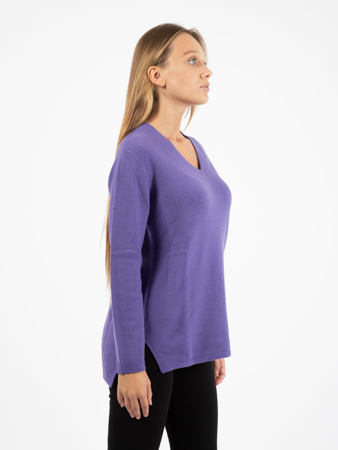 Maglione in lana viola