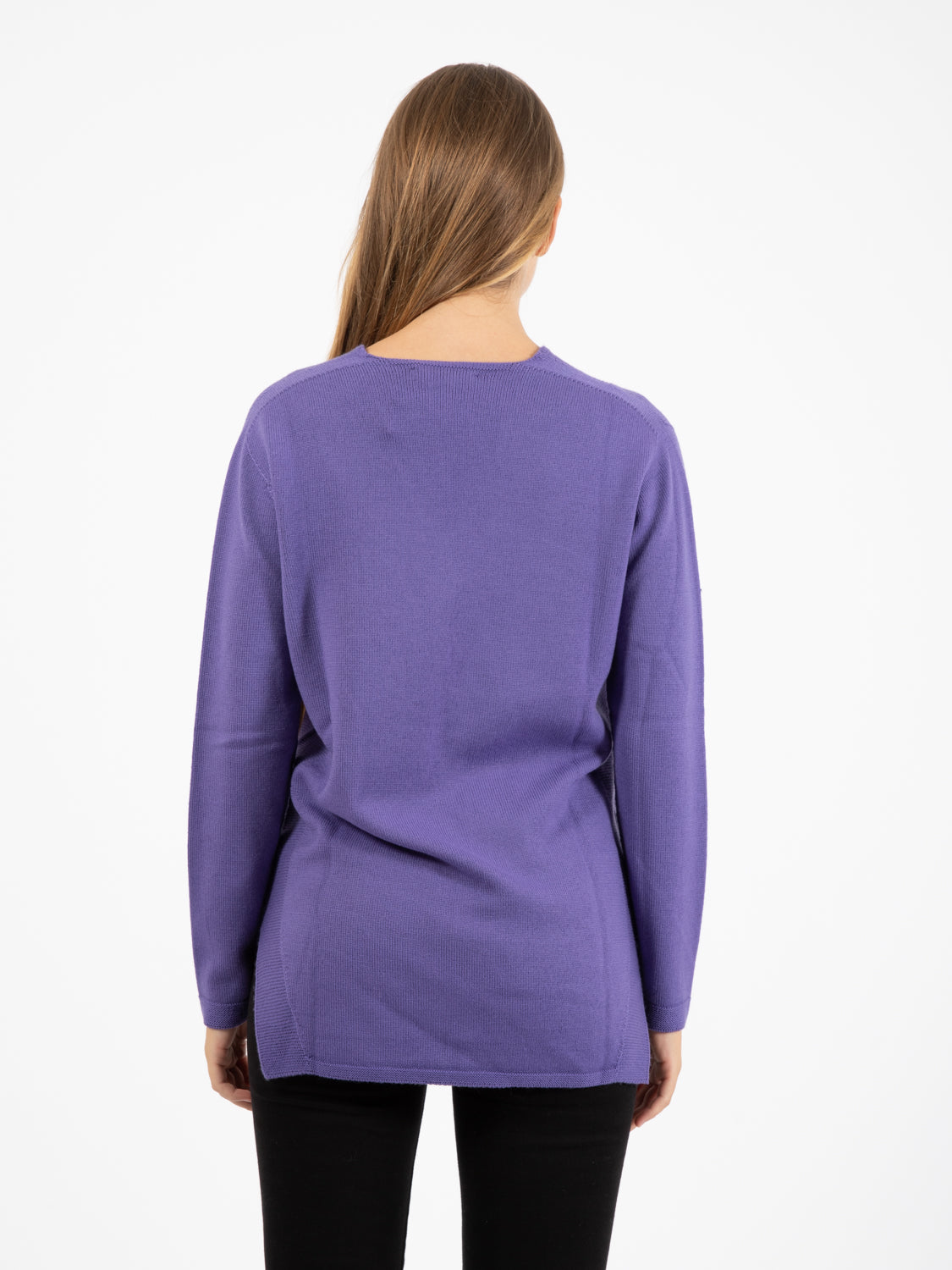 Maglione in lana viola
