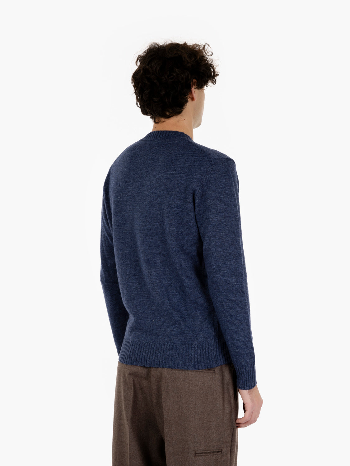 Maglione in misto lana blu denim