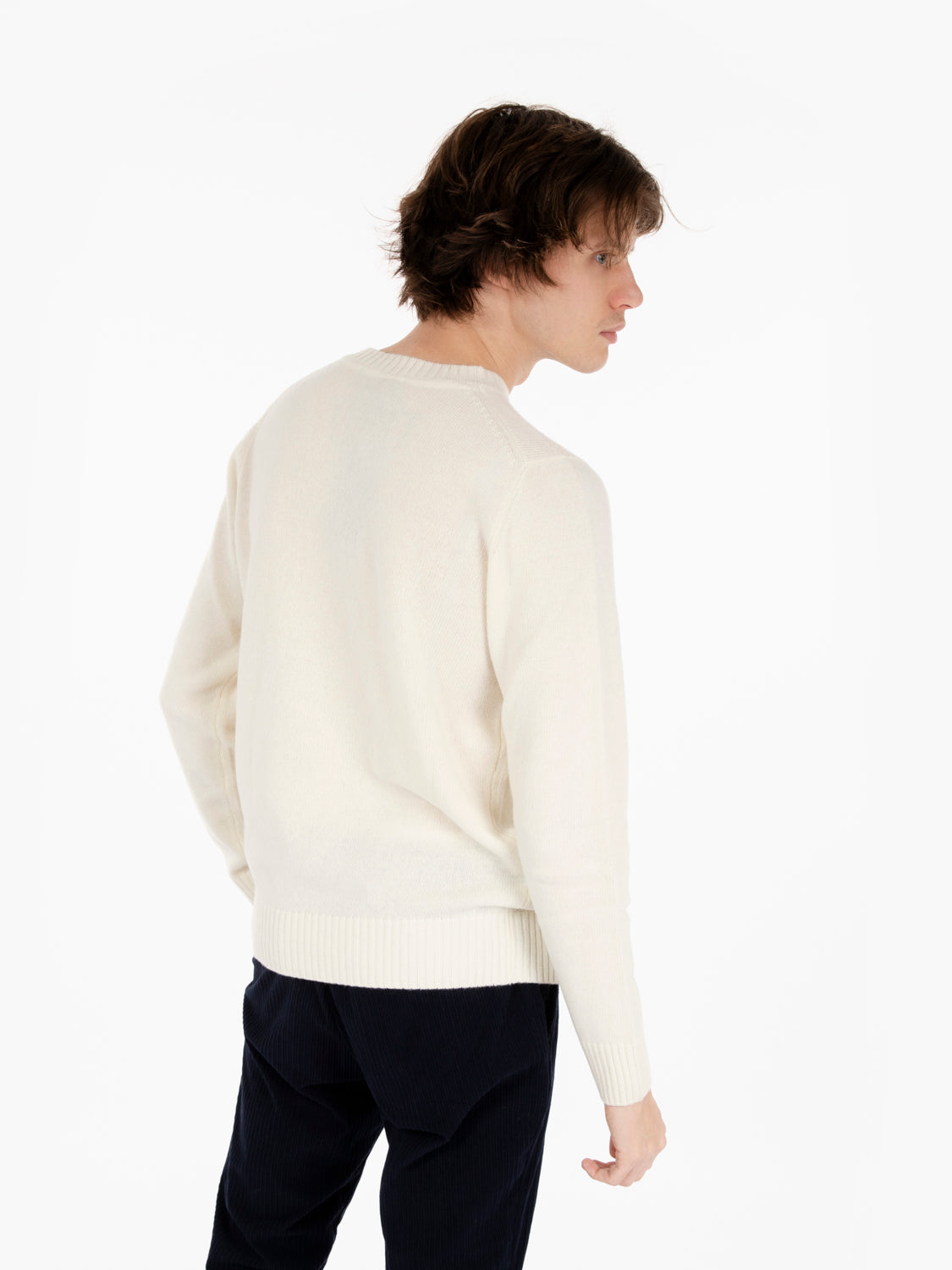 Maglione in misto lana panna