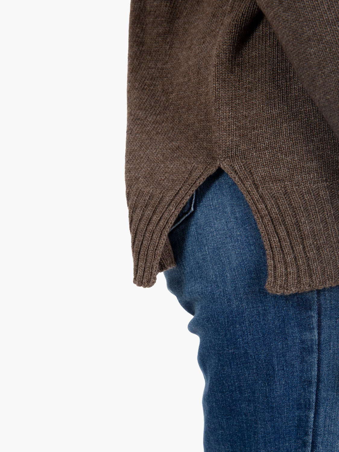 Brown crew neck wool sweater