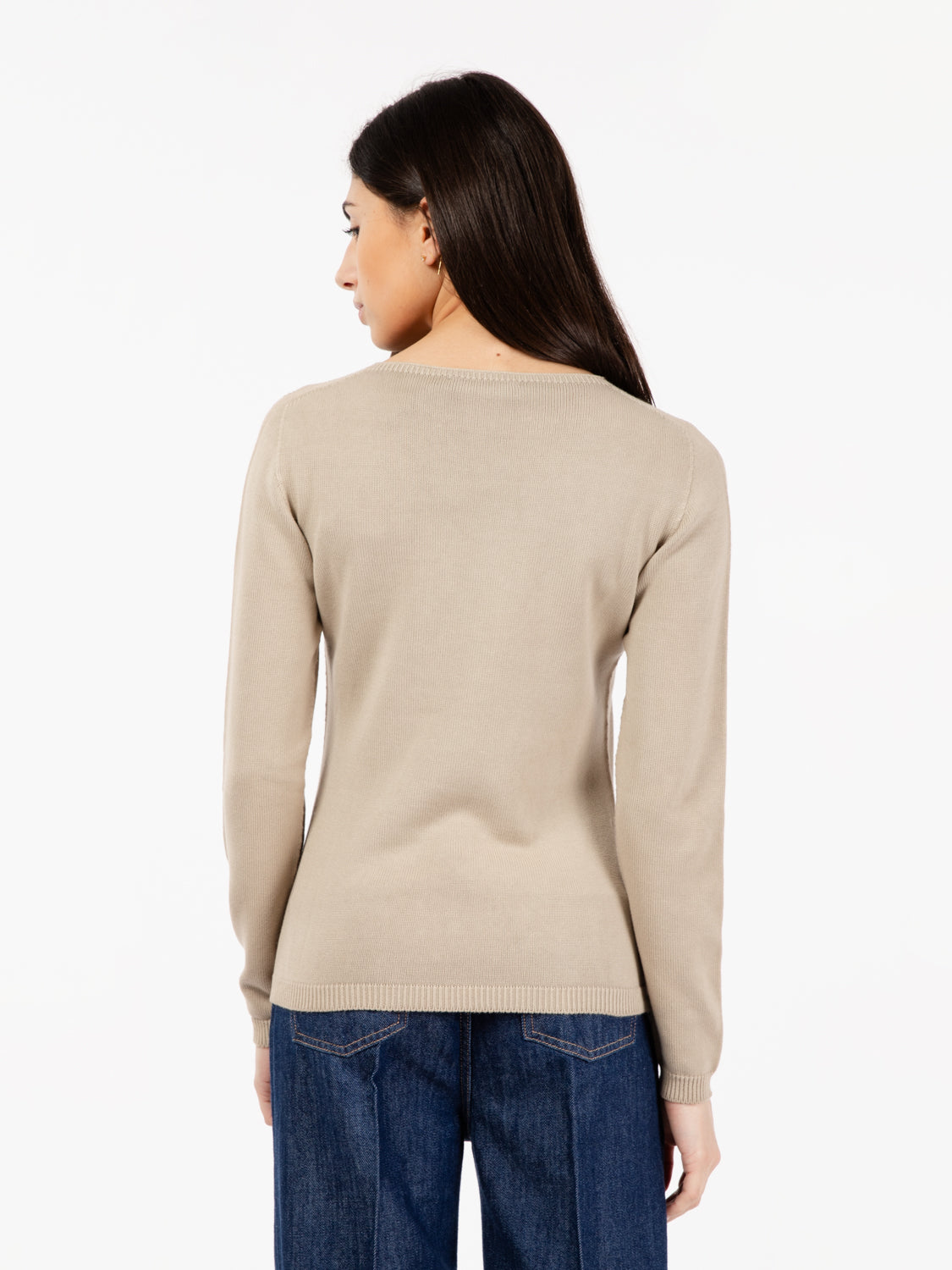 Maglione leggero basico stucco