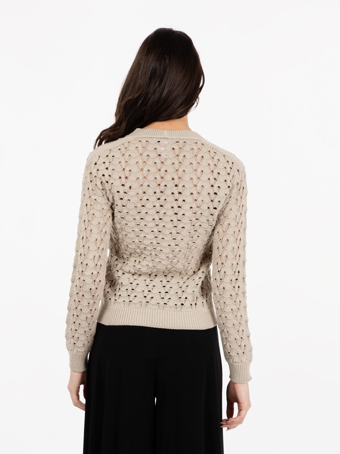 Maglione leggero traforato stucco