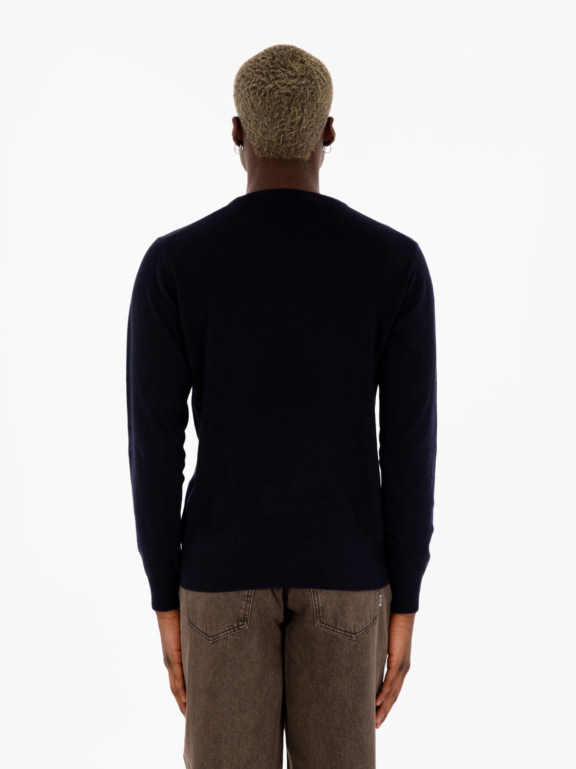Maglione misto cashmire navy