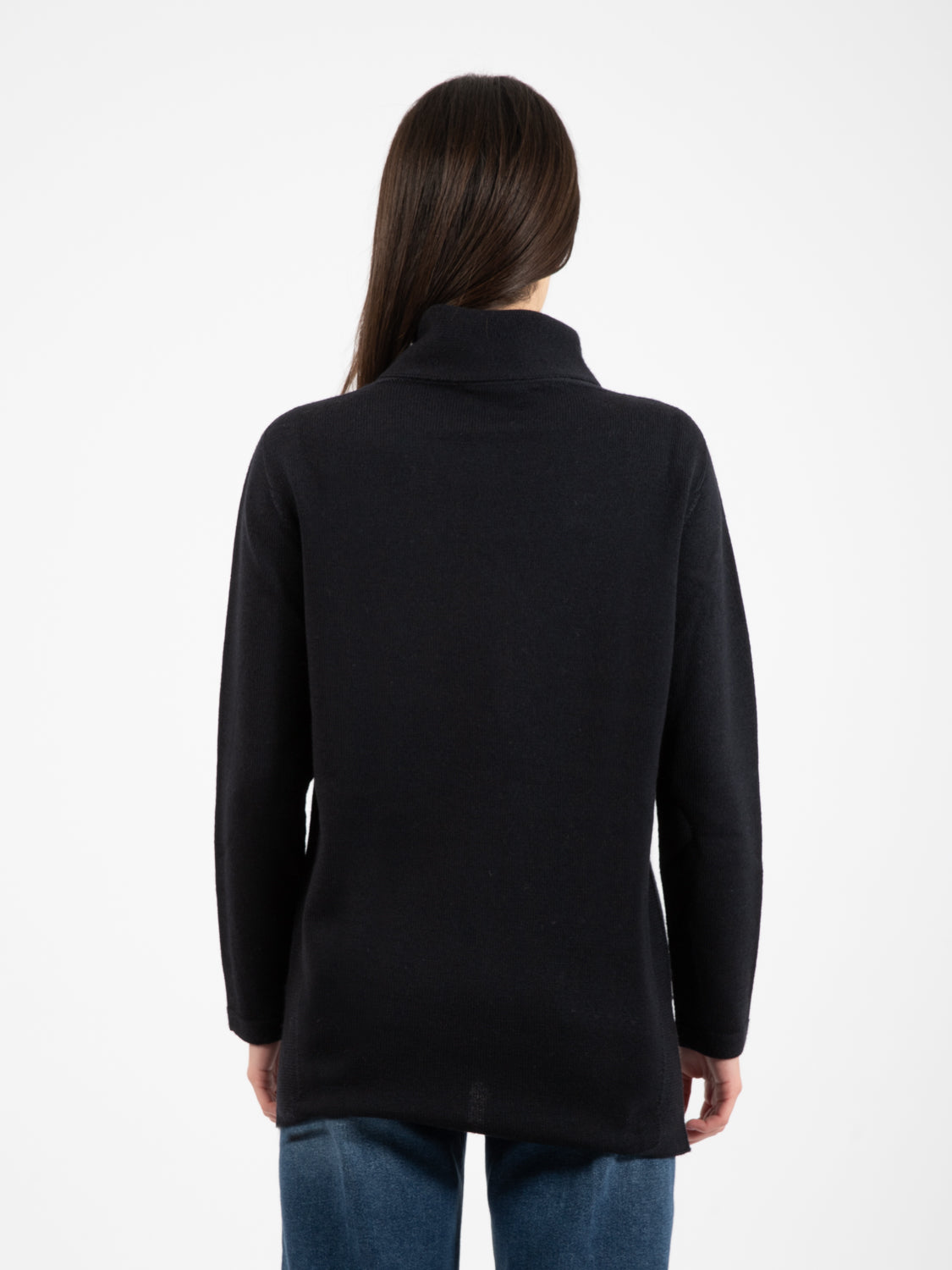 Black turtleneck oversized sweater