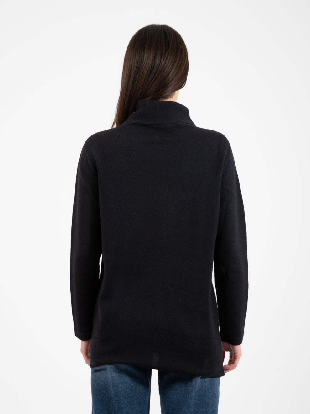 Black turtleneck oversized sweater