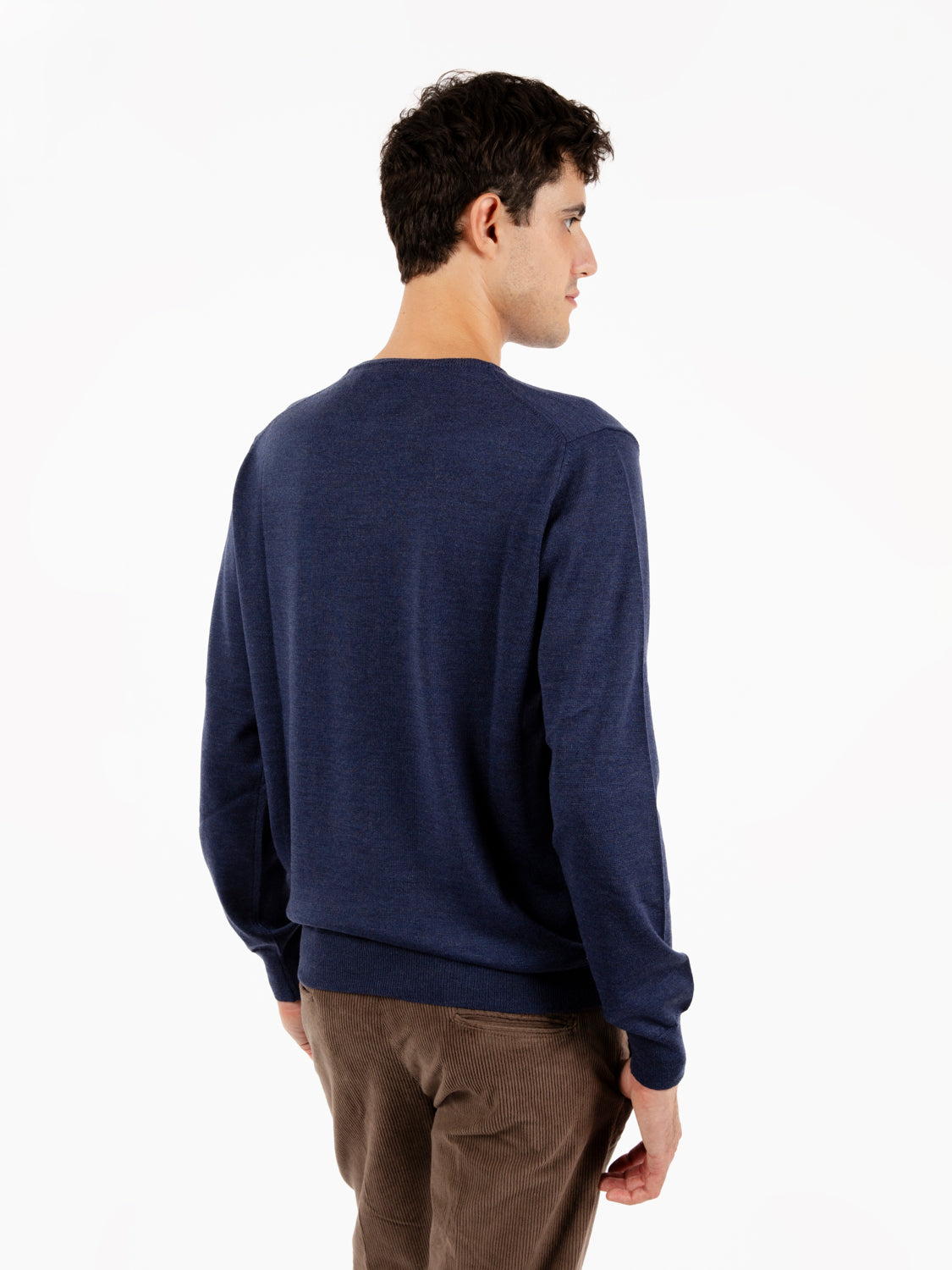 Maglione rasato girocollo blu