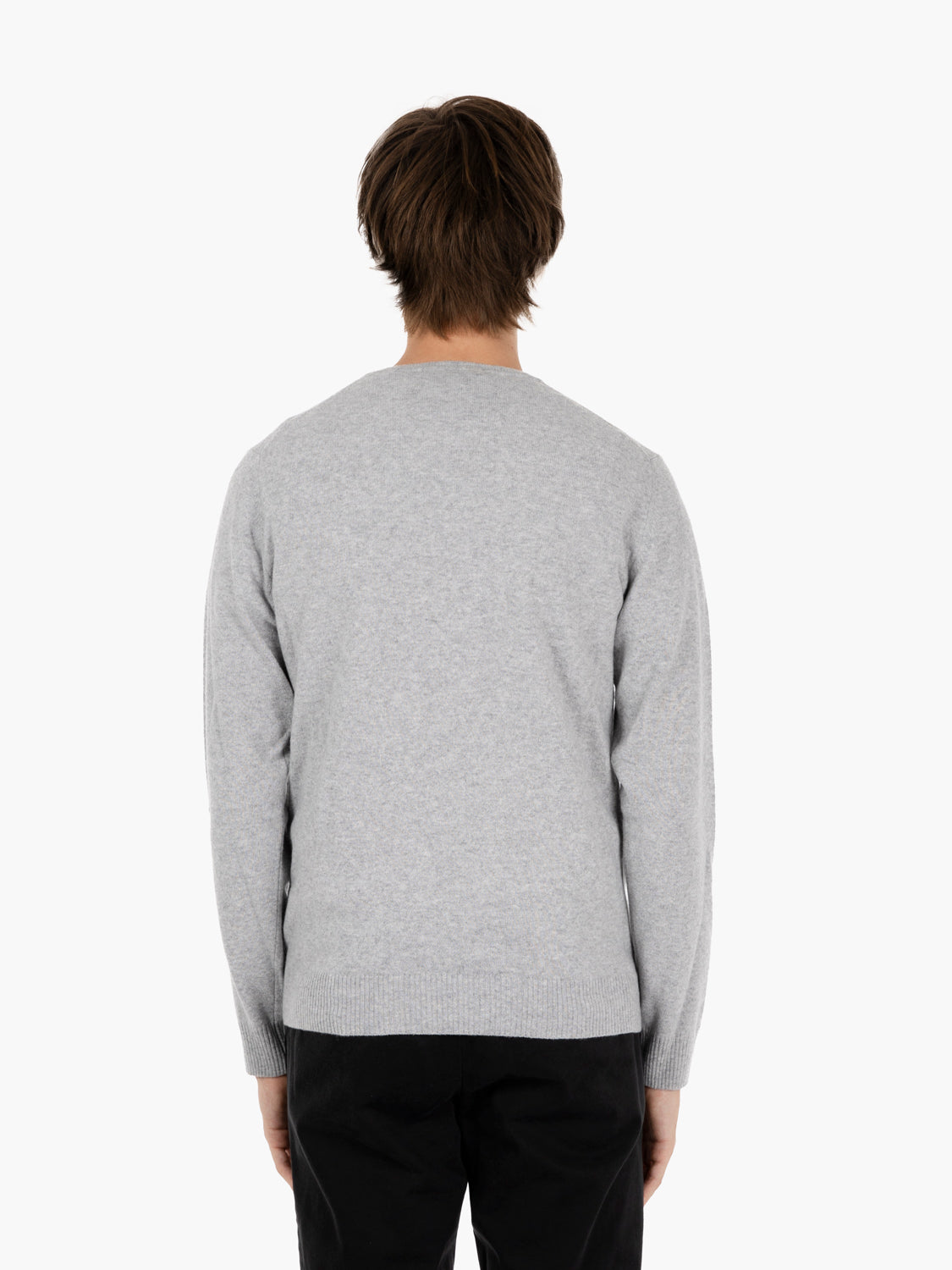 Maglione rasato girocollo cenere