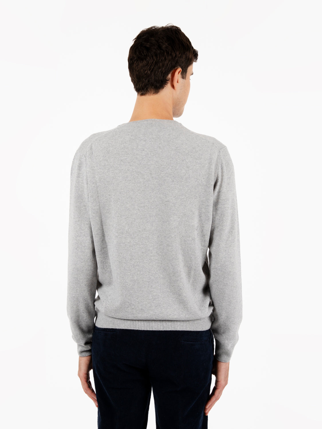 Maglione rasato girocollo grigio