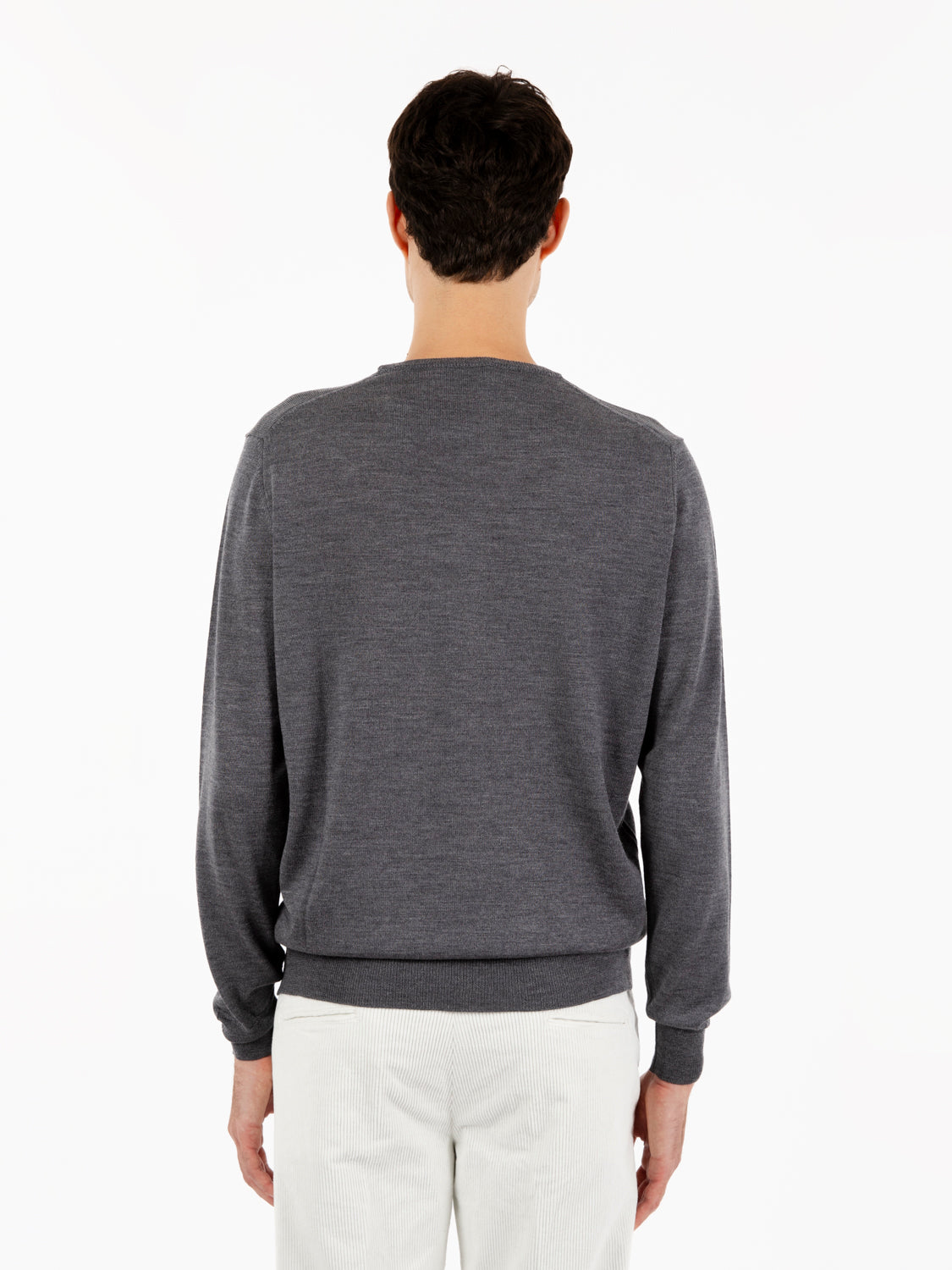 Maglione rasato girocollo grigio