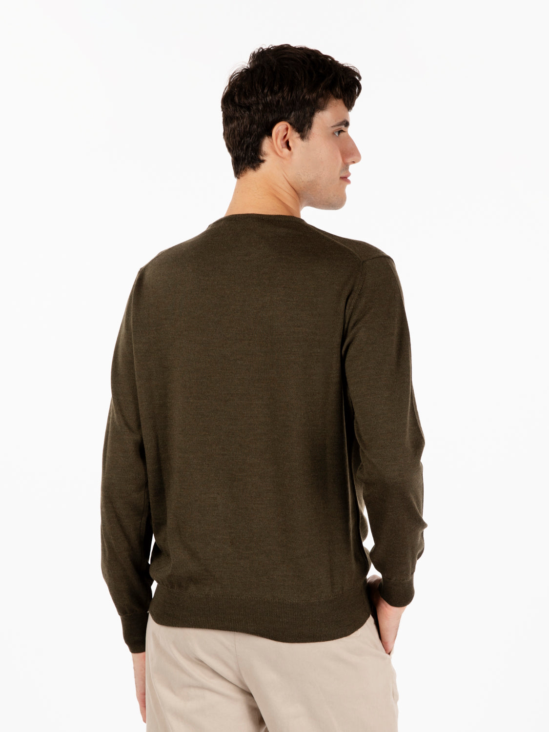 Maglione rasato girocollo military