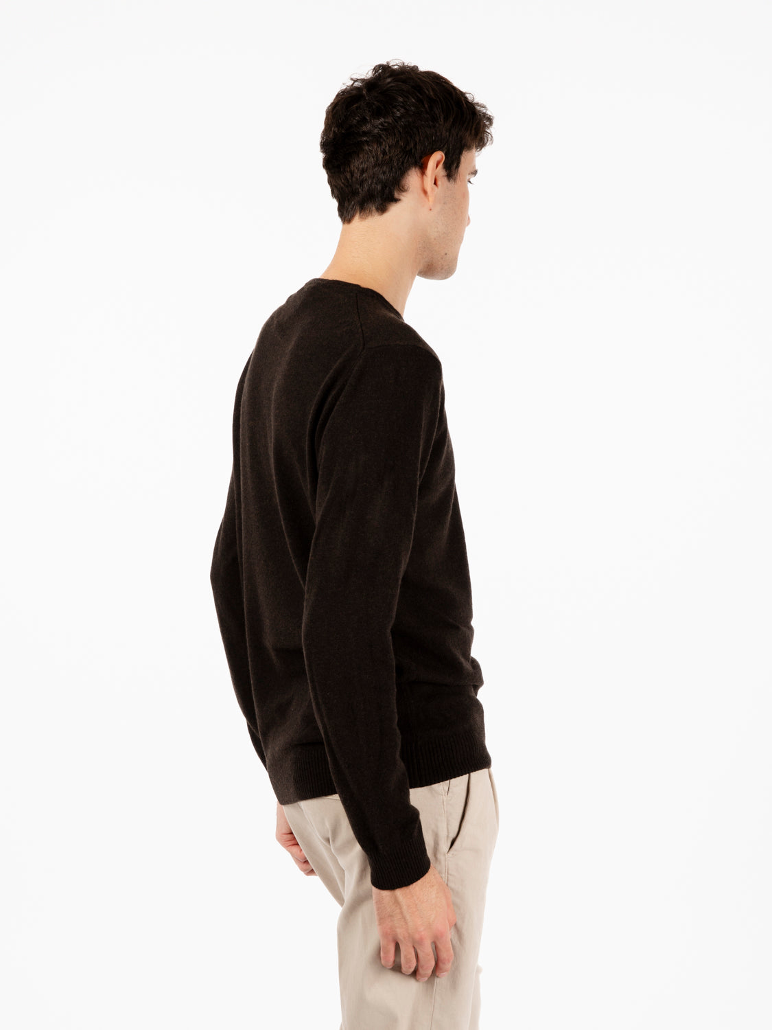 Maglione rasato girocollo moro