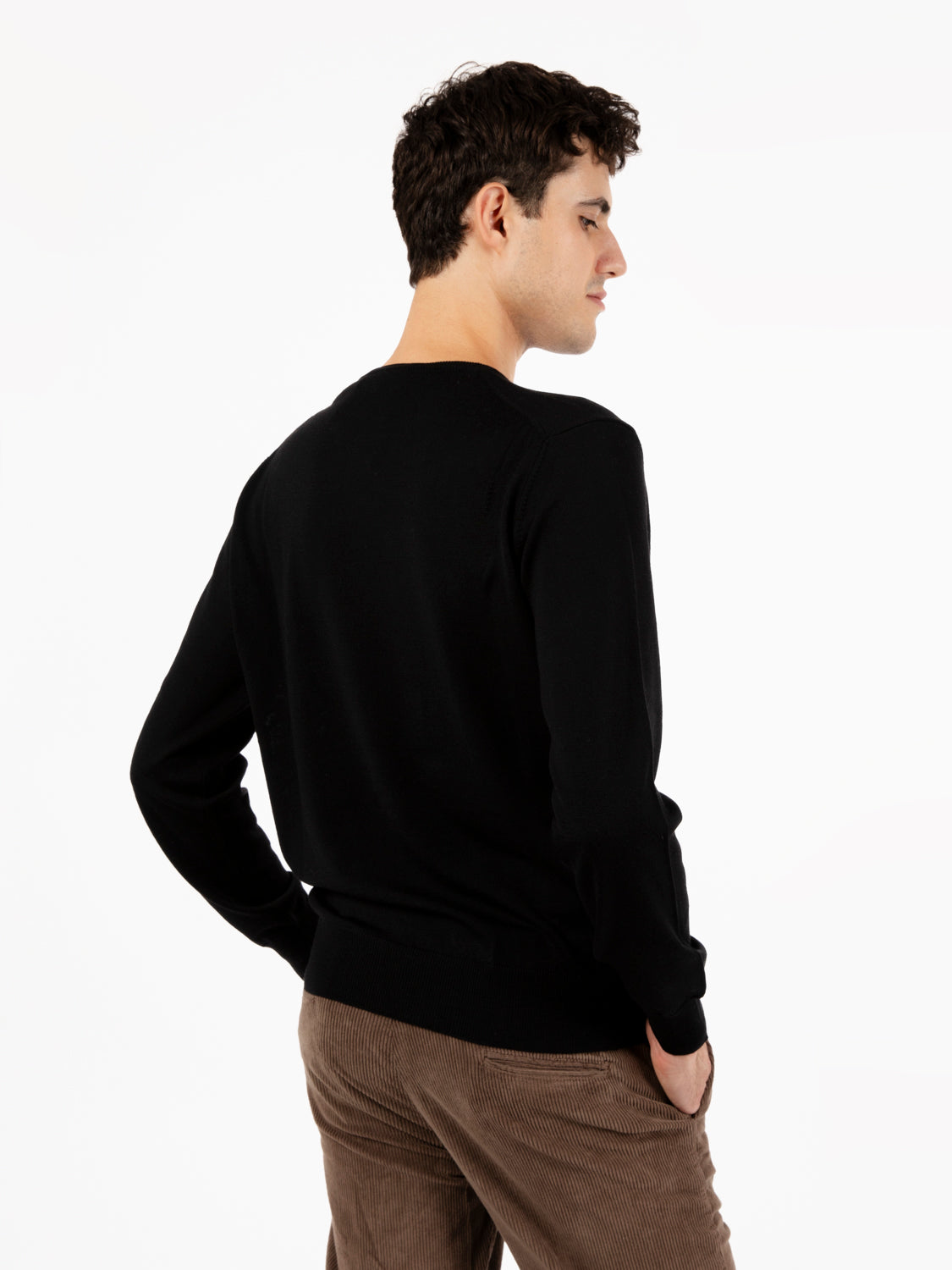 Maglione rasato girocollo nero