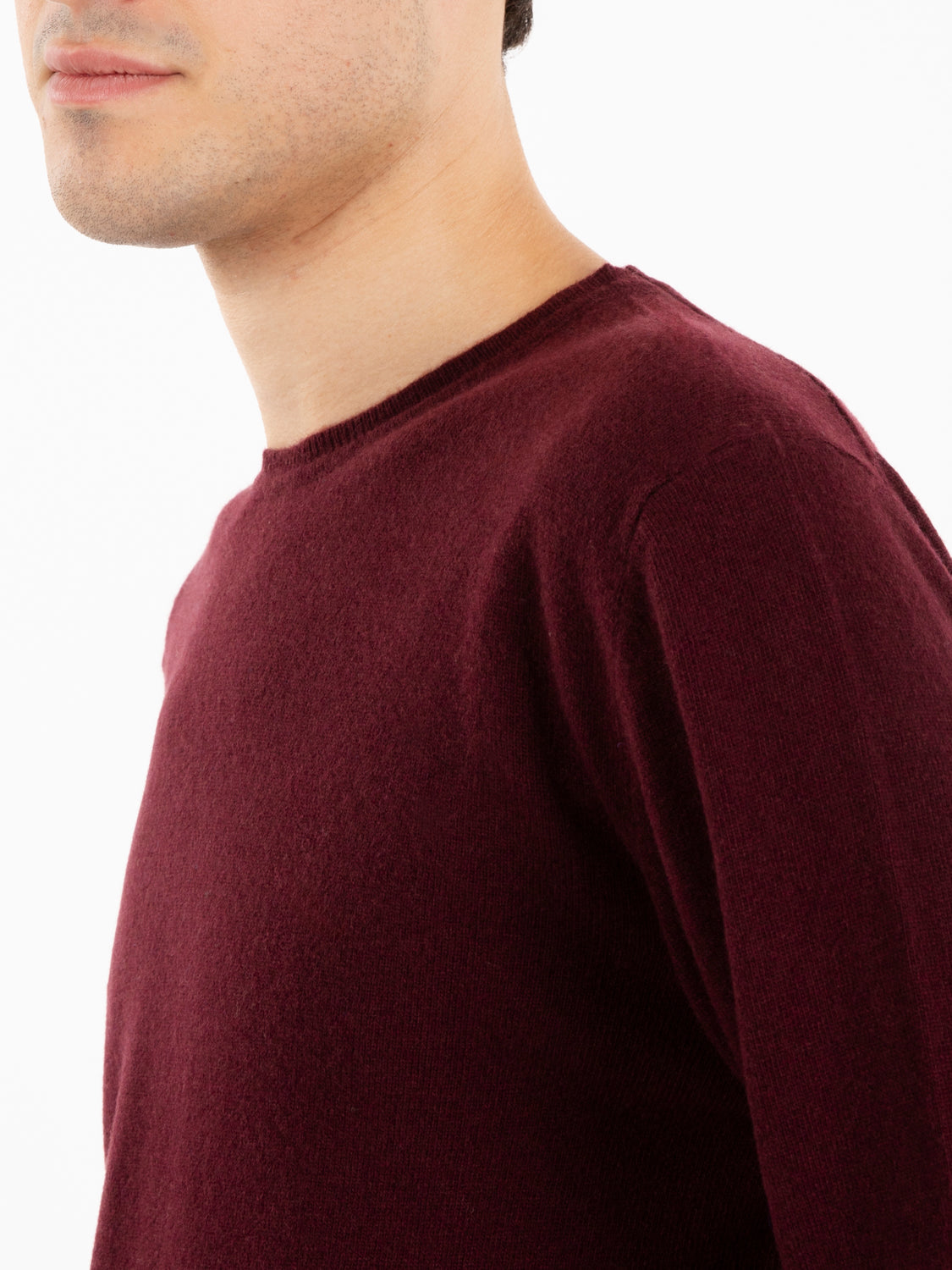 Maglione rasato girocollo vino