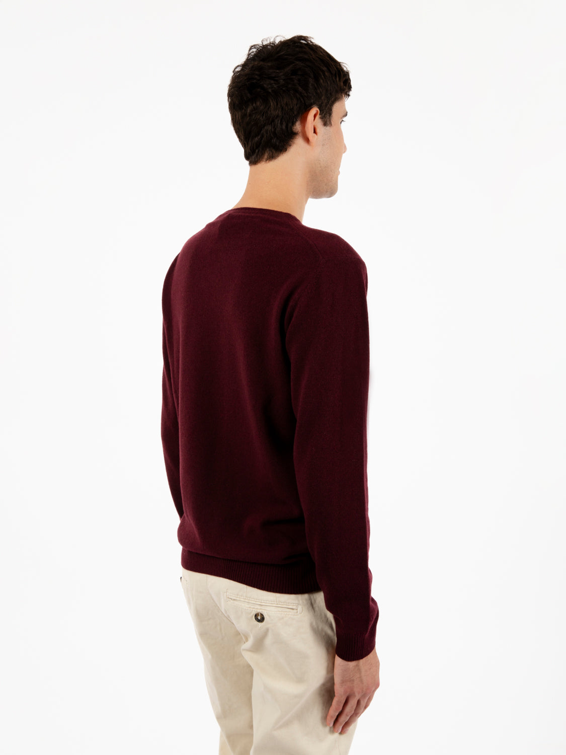 Maglione rasato girocollo vino