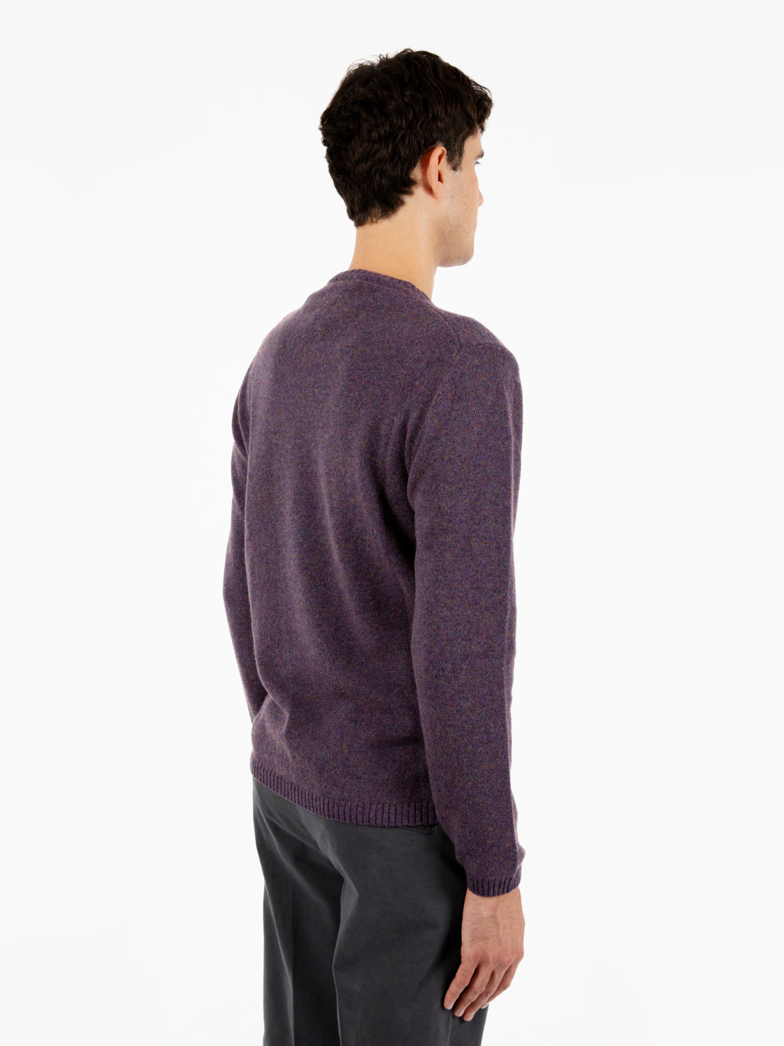 Maglione rasato girocollo viola
