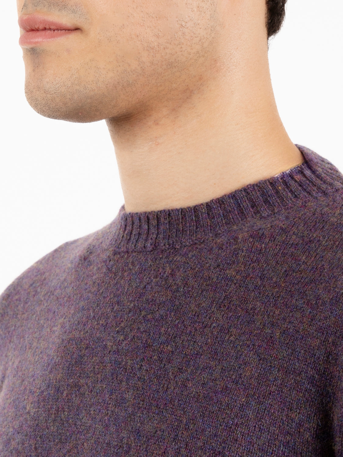 Maglione rasato girocollo viola