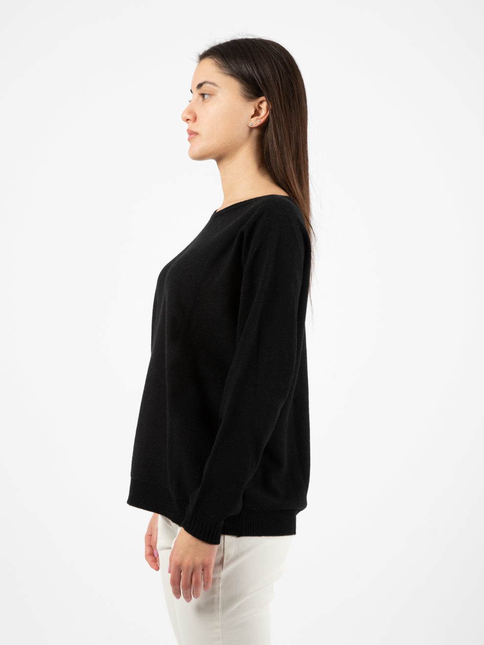 Black boat neck sweater