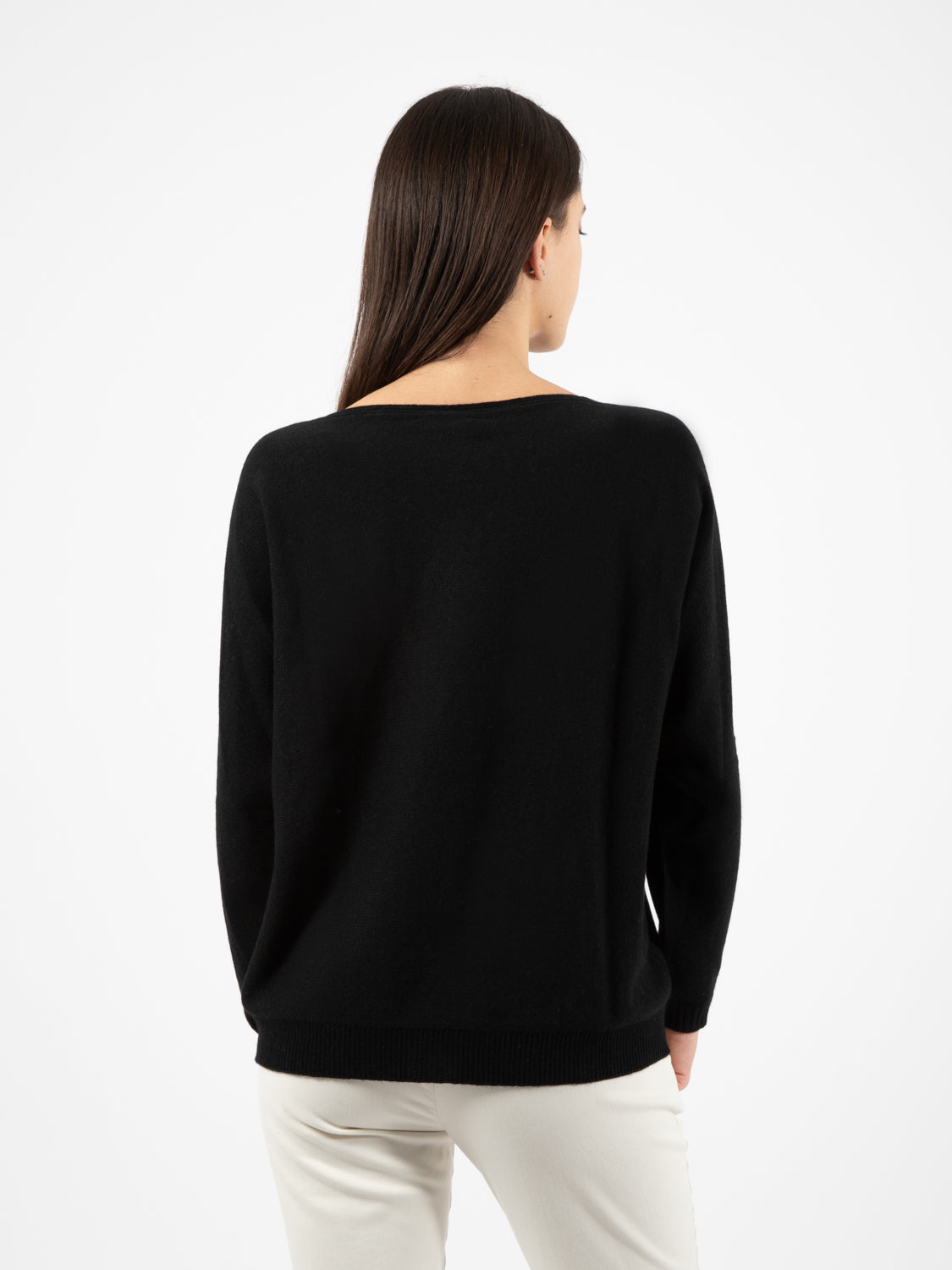 Black boat neck sweater