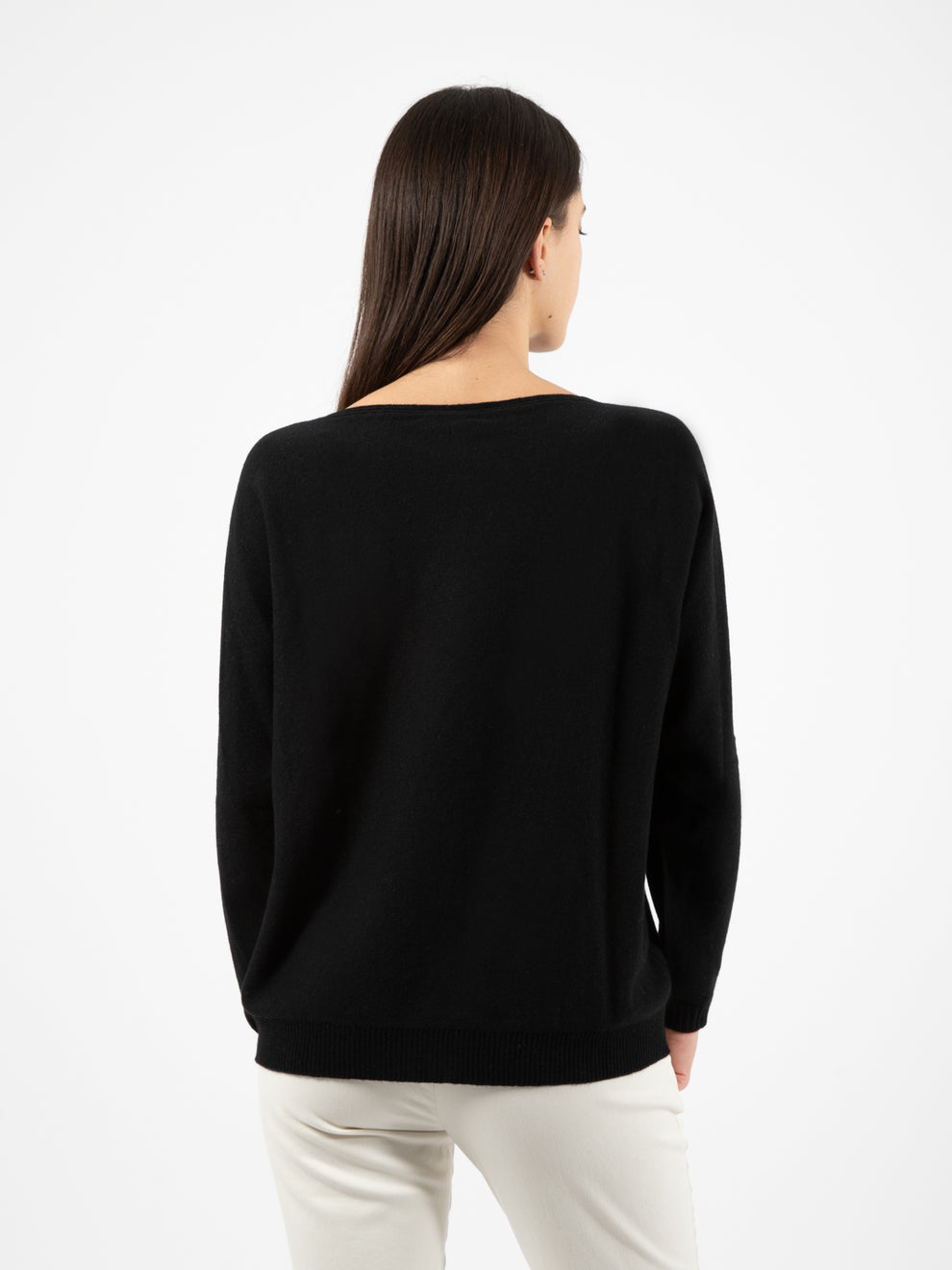 Black boat neck sweater