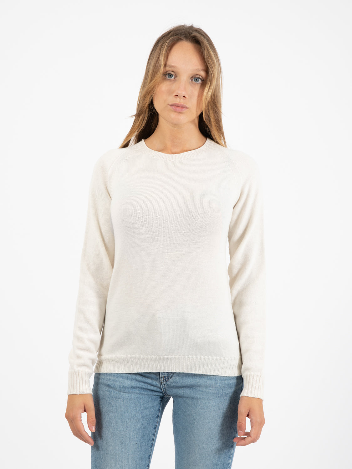 Ecru round neck sweater