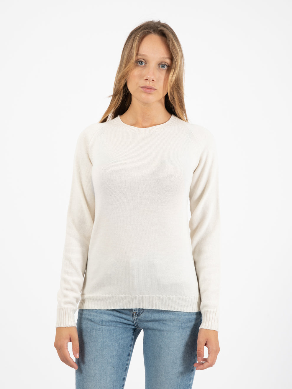 Ecru round neck sweater