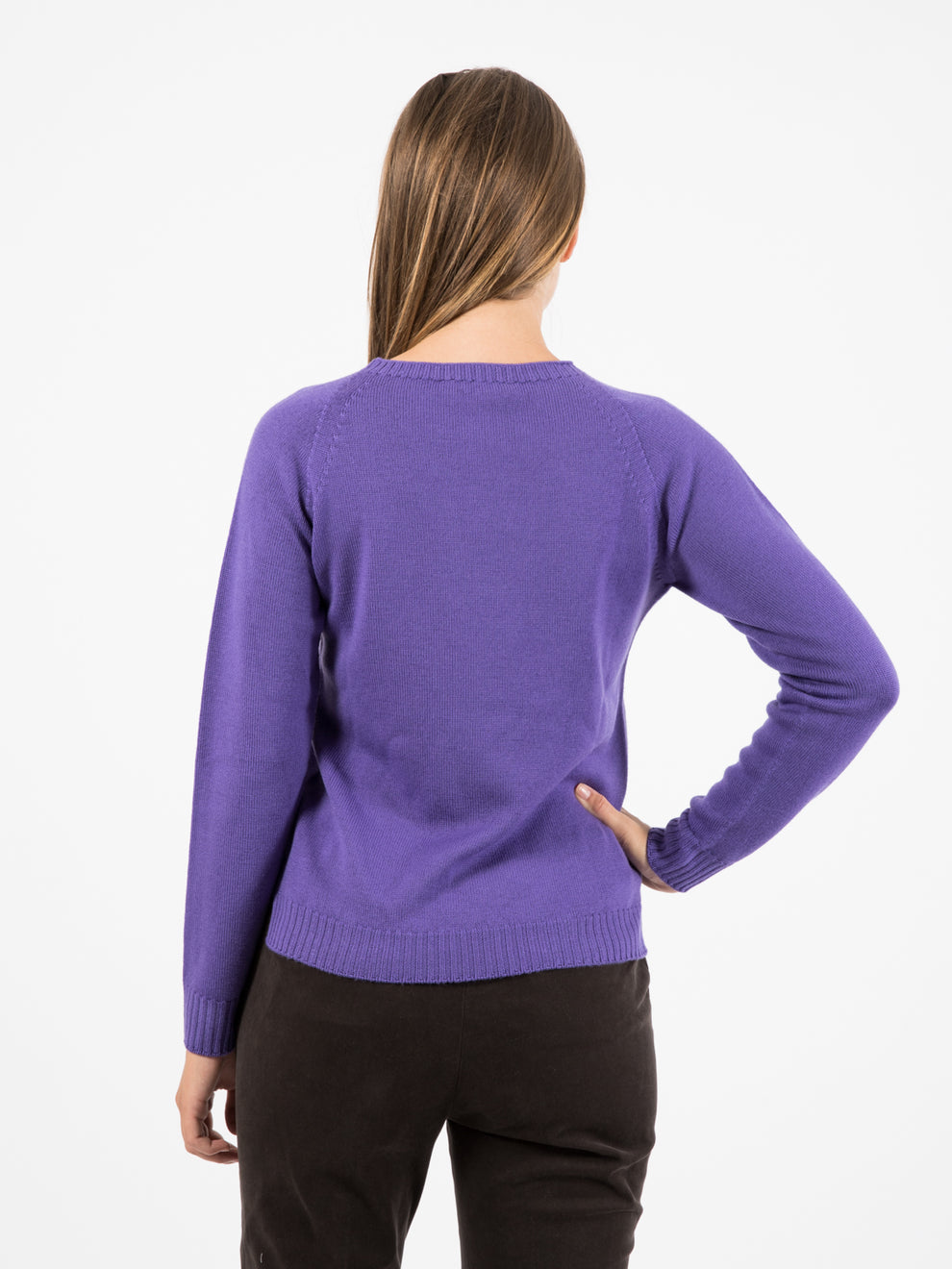 Purple Round Neck Sweater