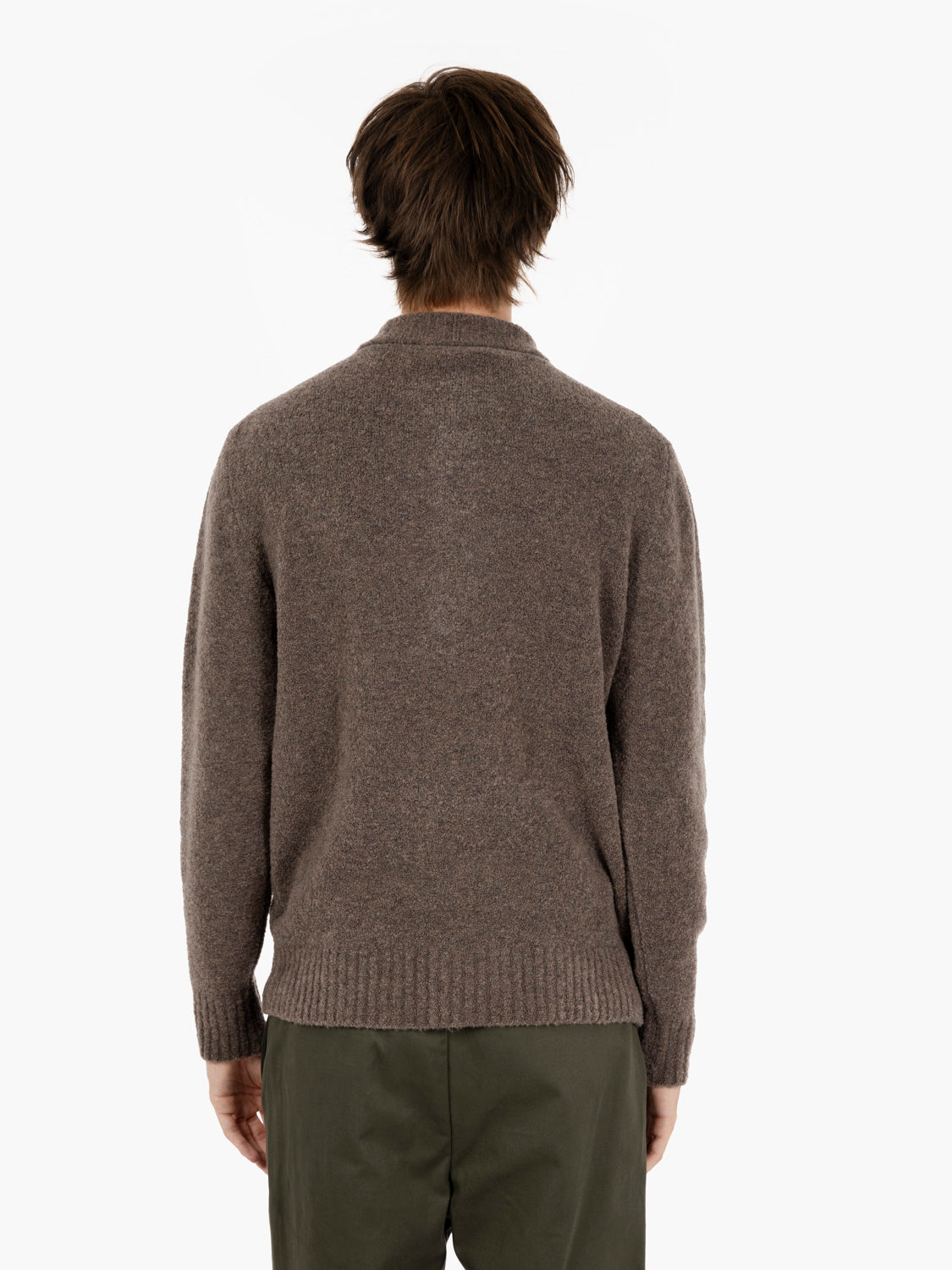Maglione stile polo castagna