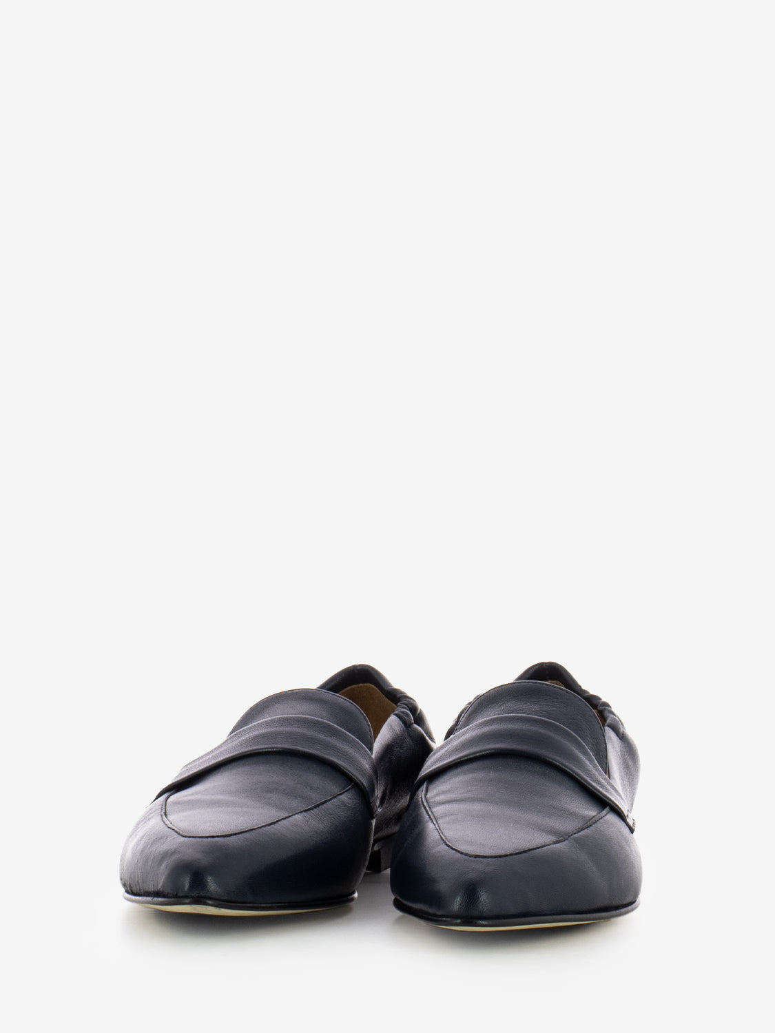 Mocassini a punta in pelle blu