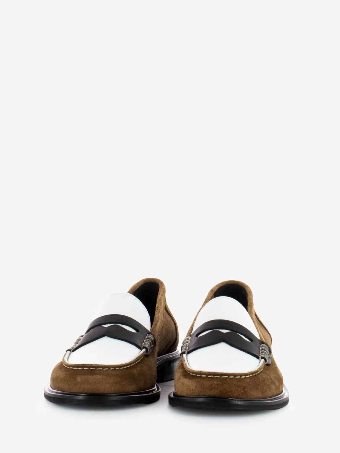 Havana / white two-tone moccasins