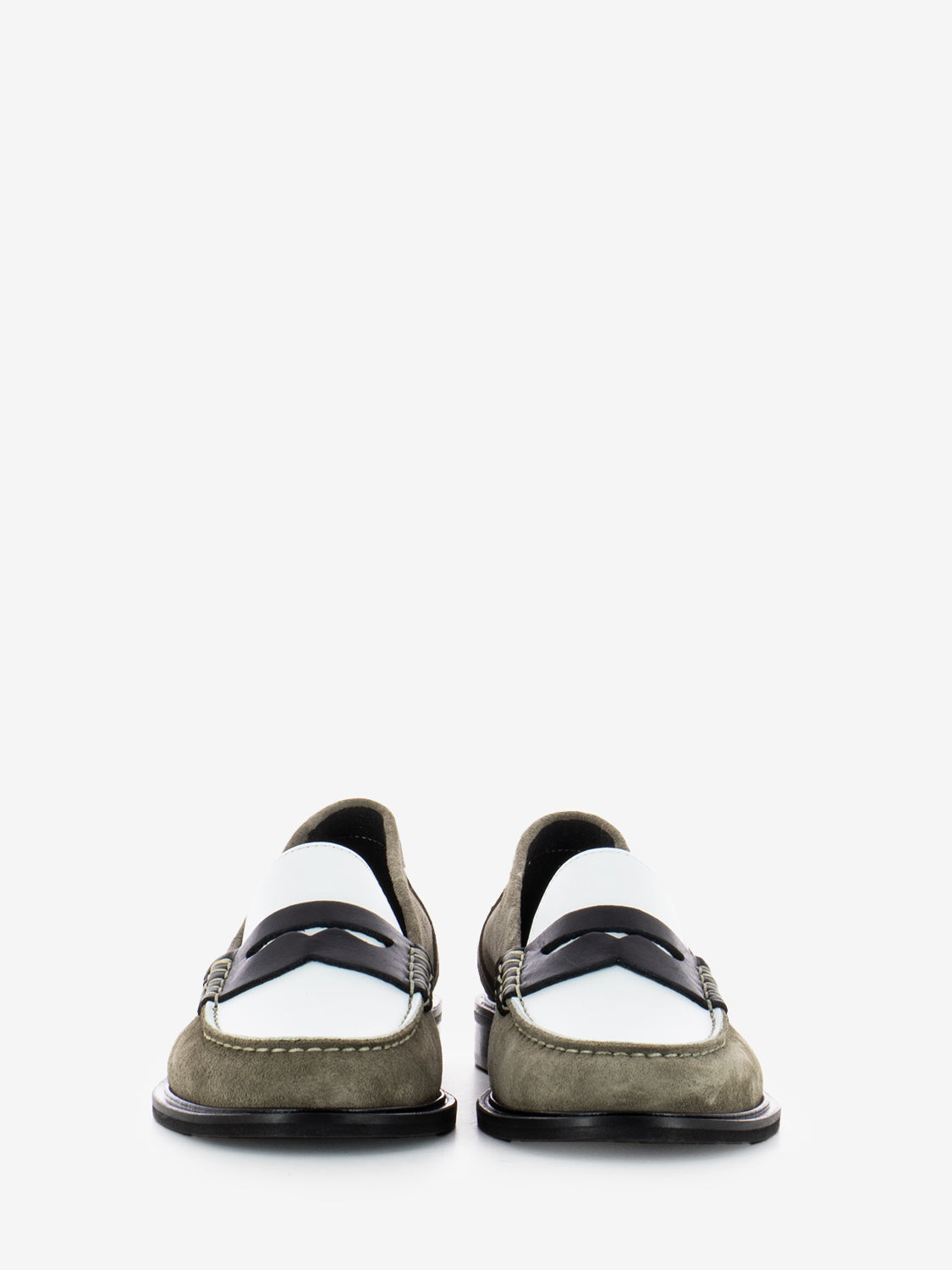 Mud white elsa two-tone moccasins