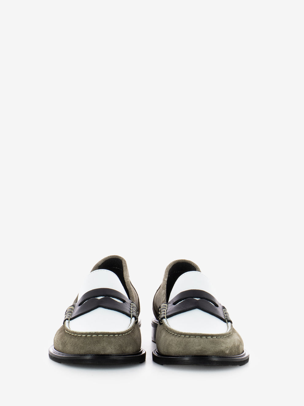 Mud white elsa two-tone moccasins