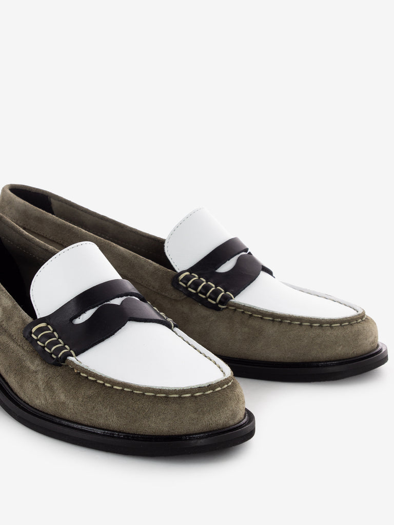 STIMM - Mocassini bicolore mud bianco elsa