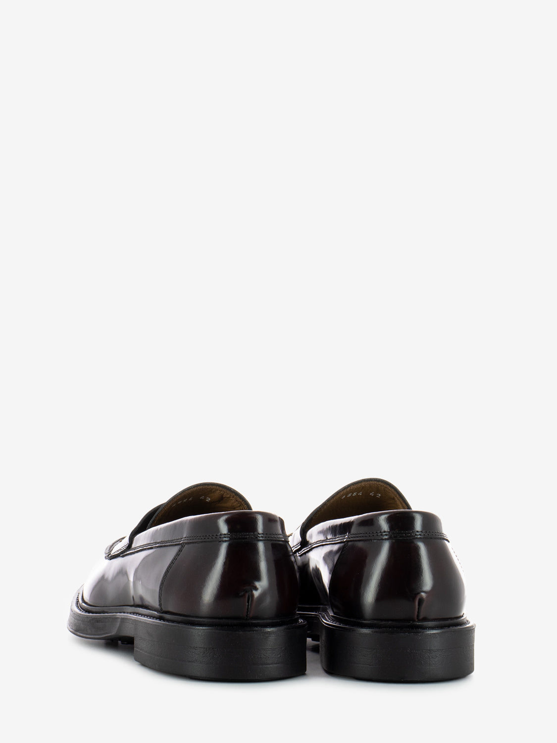 Burgundy brushed leather college moccasins
