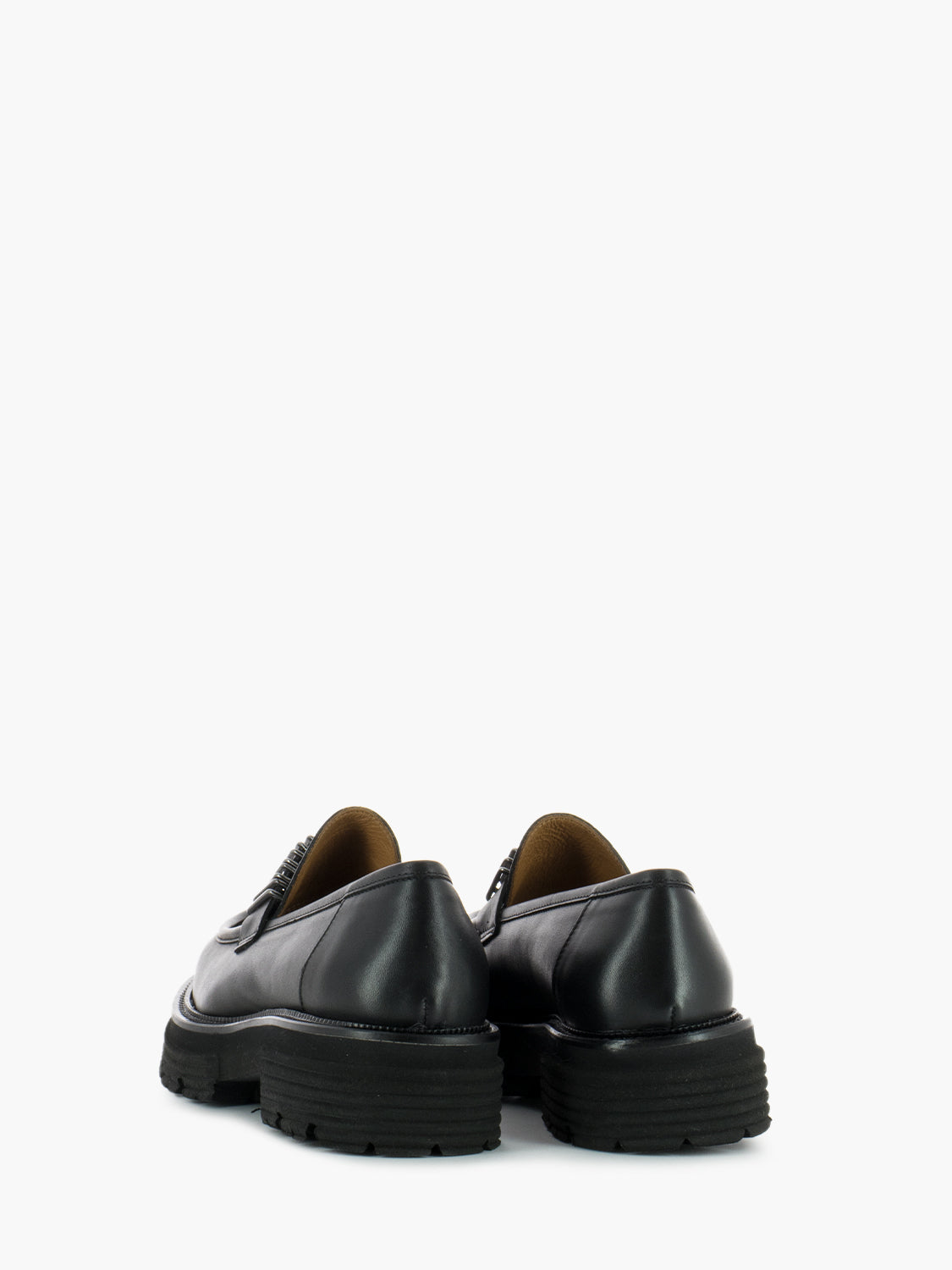 Moccasins with black leather accessory