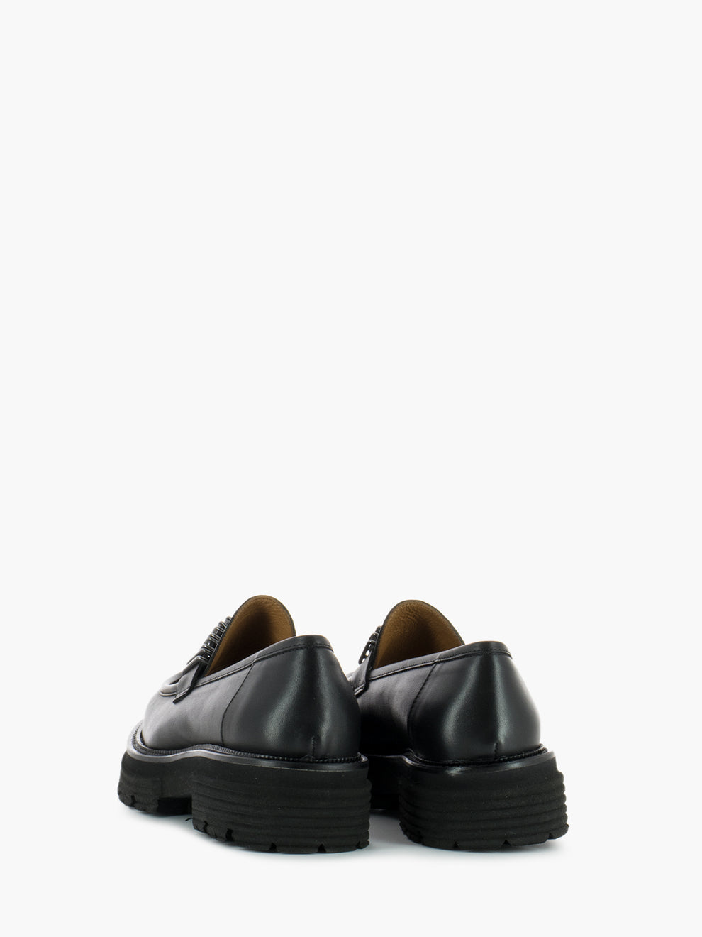 Moccasins with black leather accessory