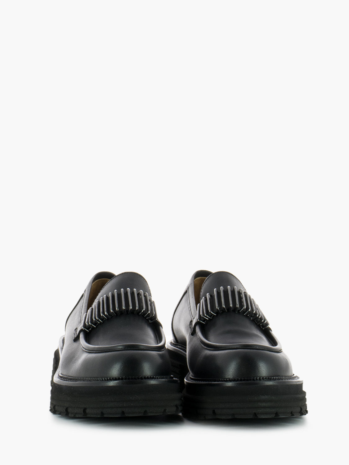 Moccasins with black leather accessory