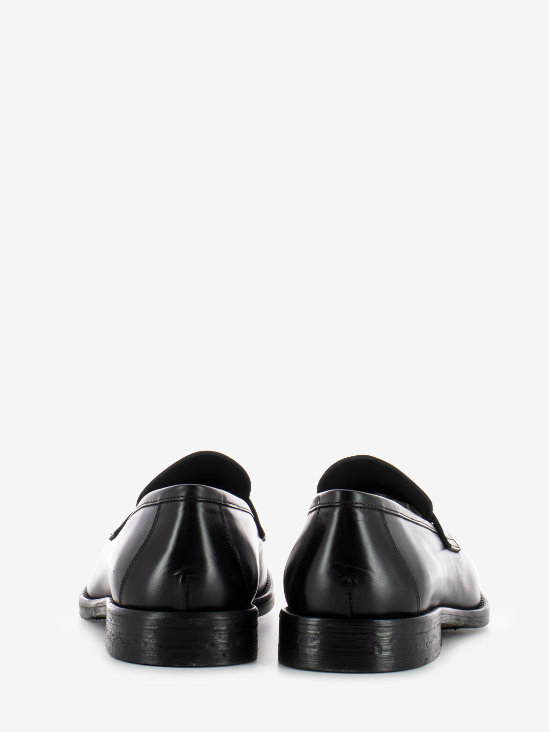 Black Leather Penny Band Loafers