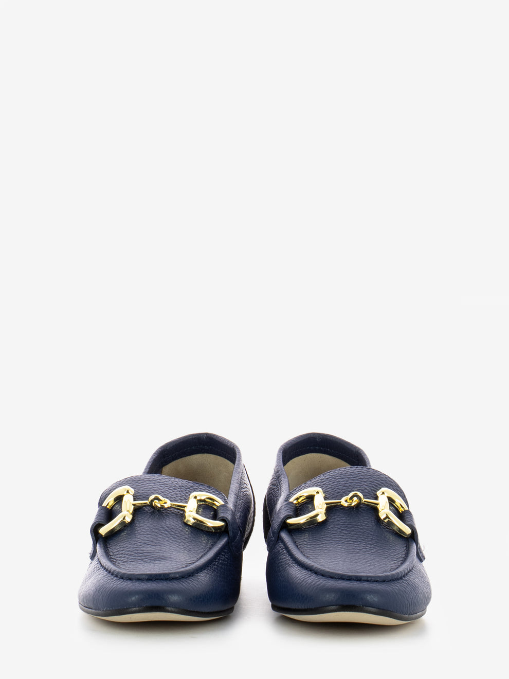 Dante hammered leather loafers with blue accessory