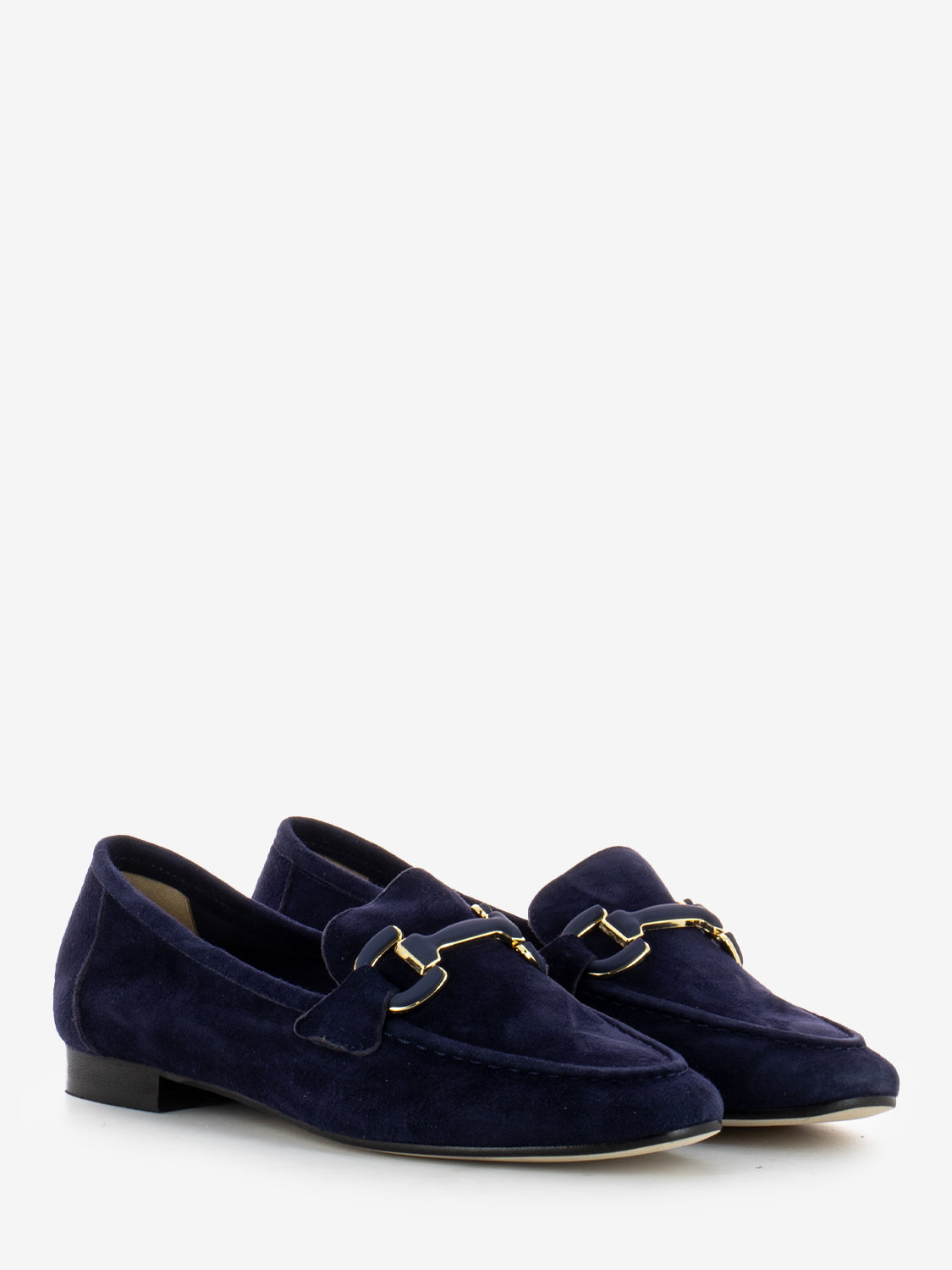 Mocassini Dante in suede con accessorio blu